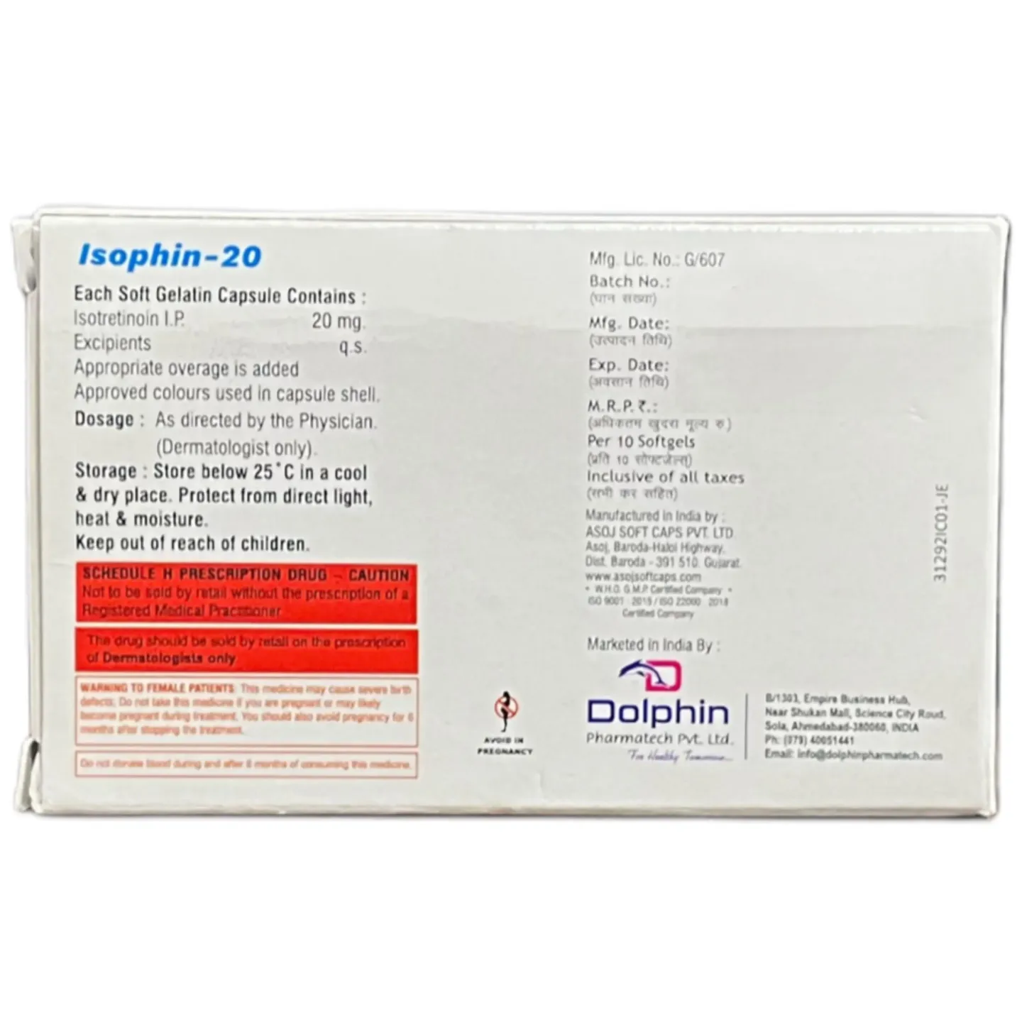 Isophin 20 Capsule product image