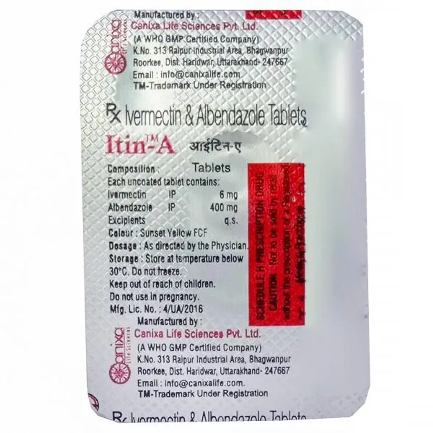 Itin A Tablet product image