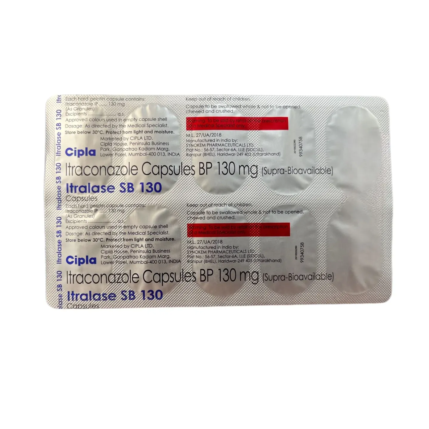 Itralase Sb 130 Tablet product image
