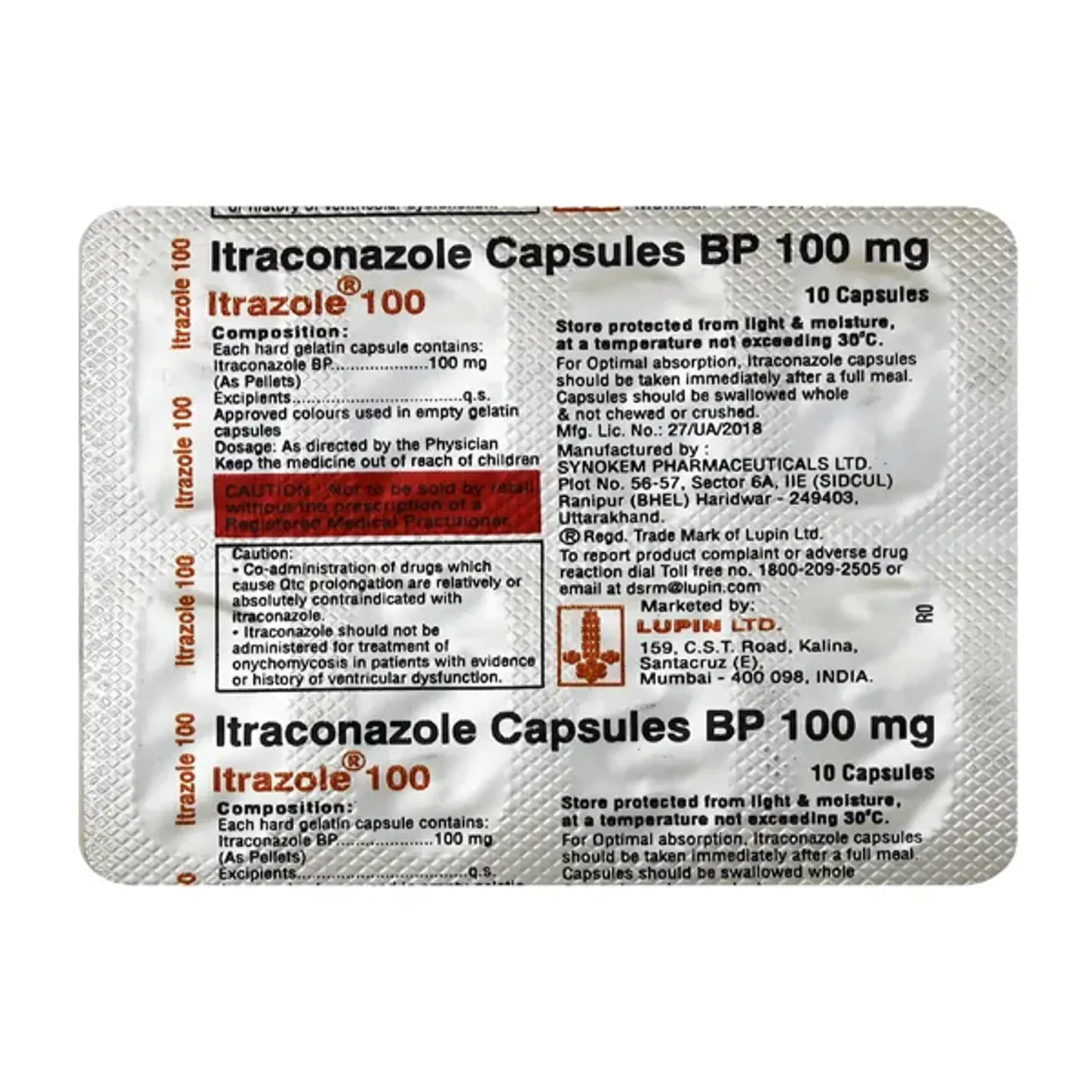 Itrazole 100 Capsule product image