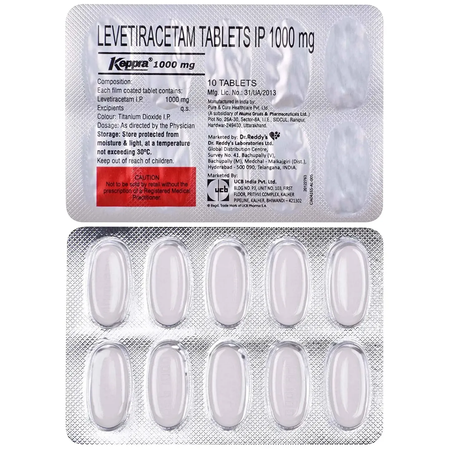 Keppra 1000mg Tablet product image