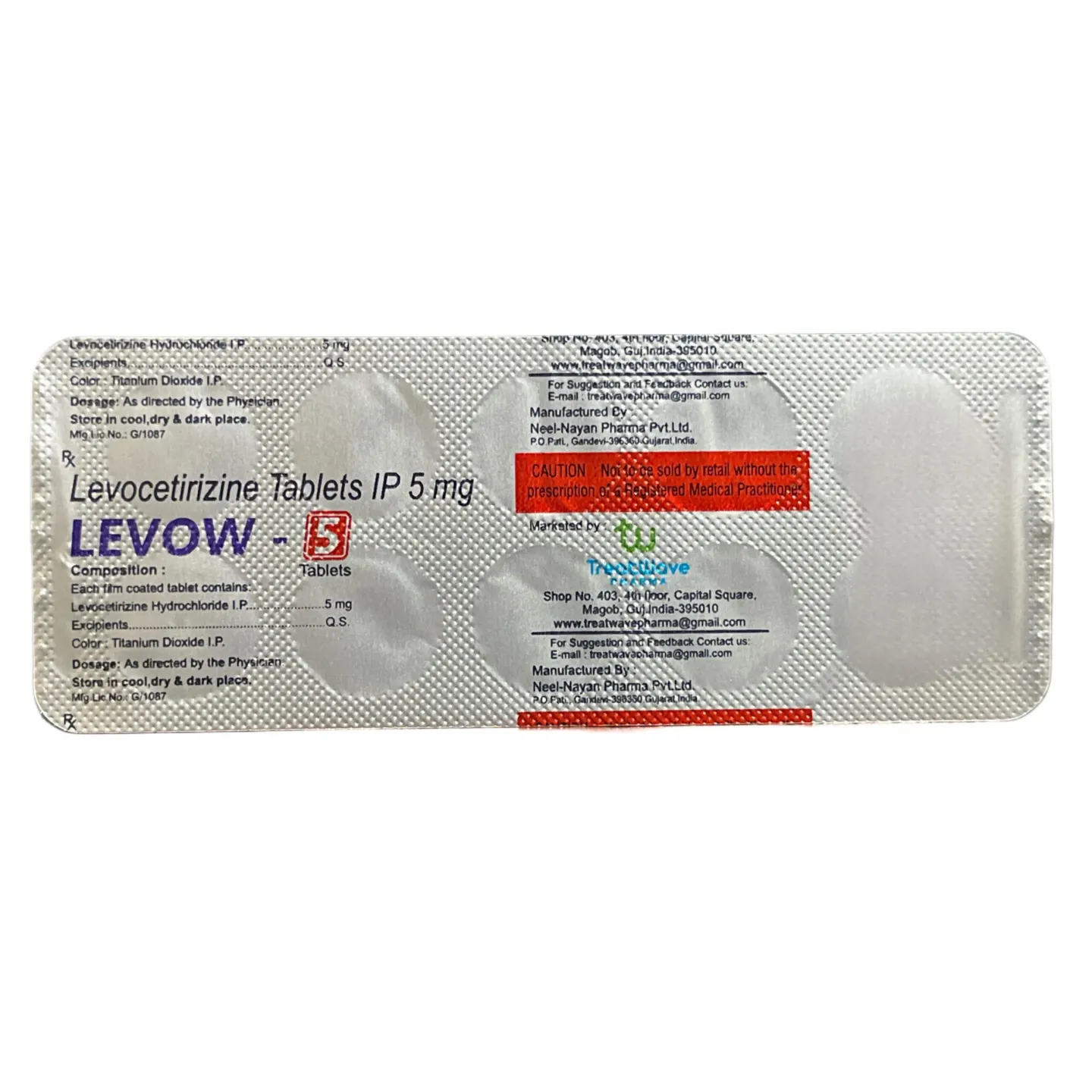 Levow 5mg Tablet product image