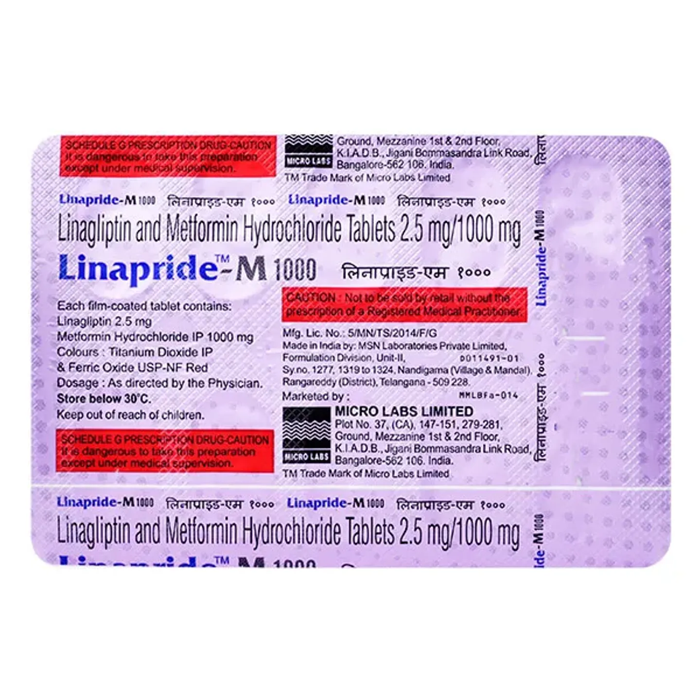 Linapride M 1000 Tablet product image