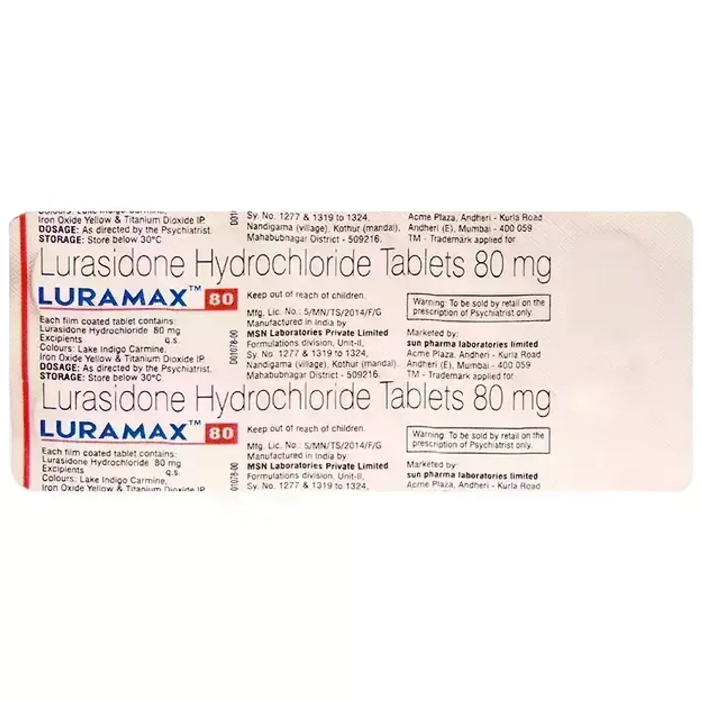 Luramax 80 Tablet product image