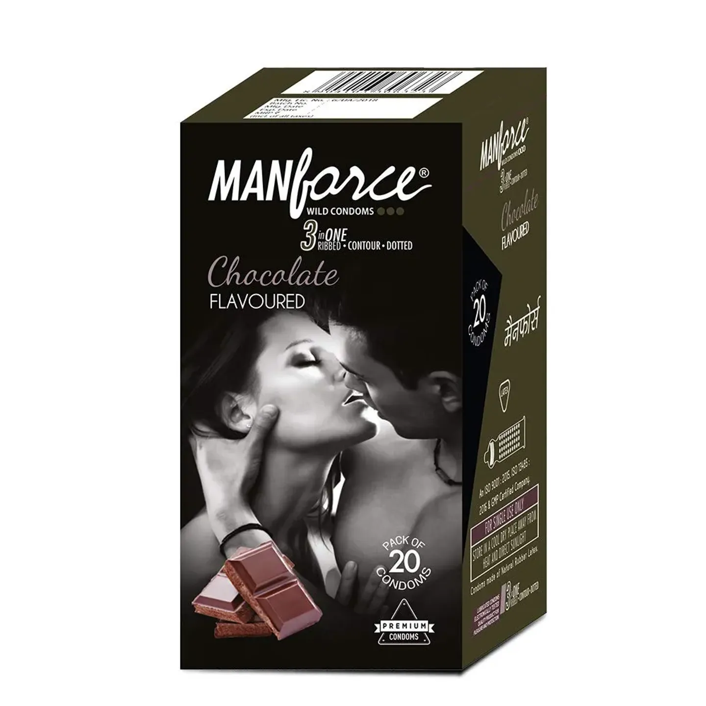 Manforce 342 Dots Chocolate Flavoured 2 In One ... product image