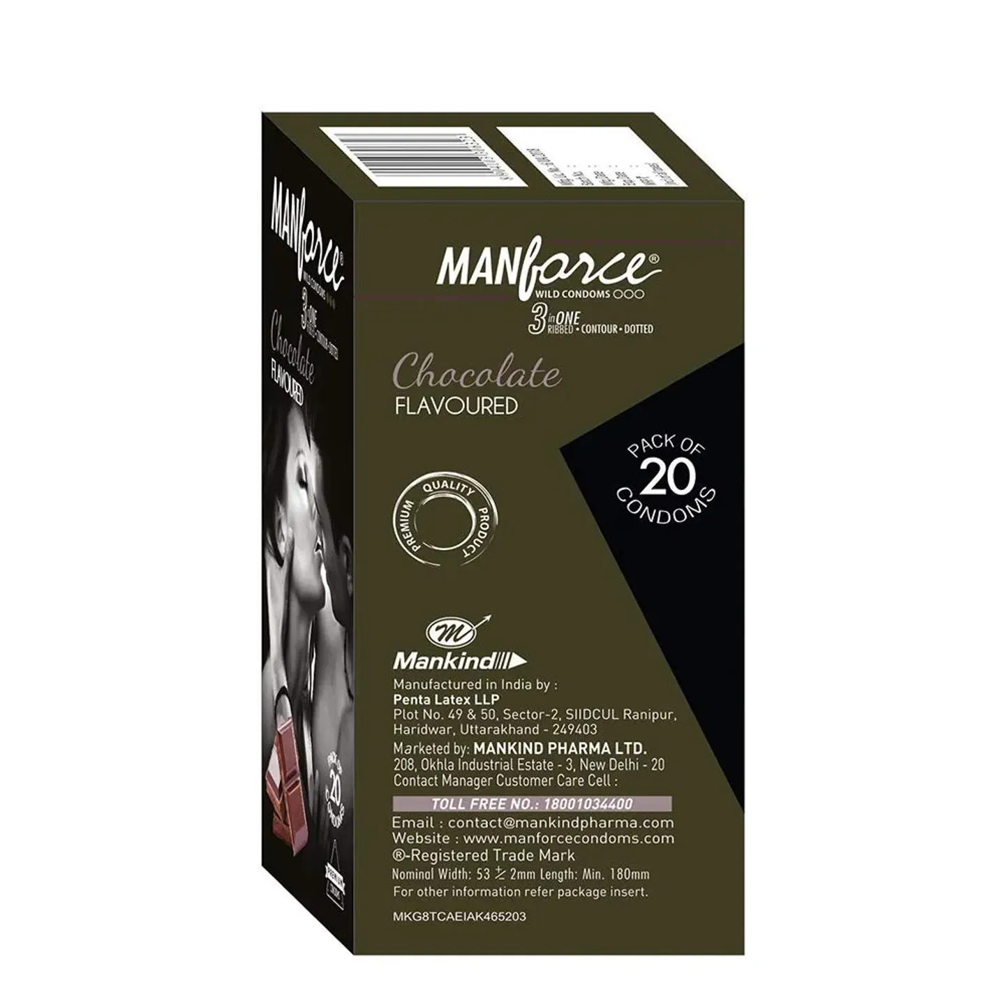 Manforce 342 Dots Chocolate Flavoured 2 In One ... product image