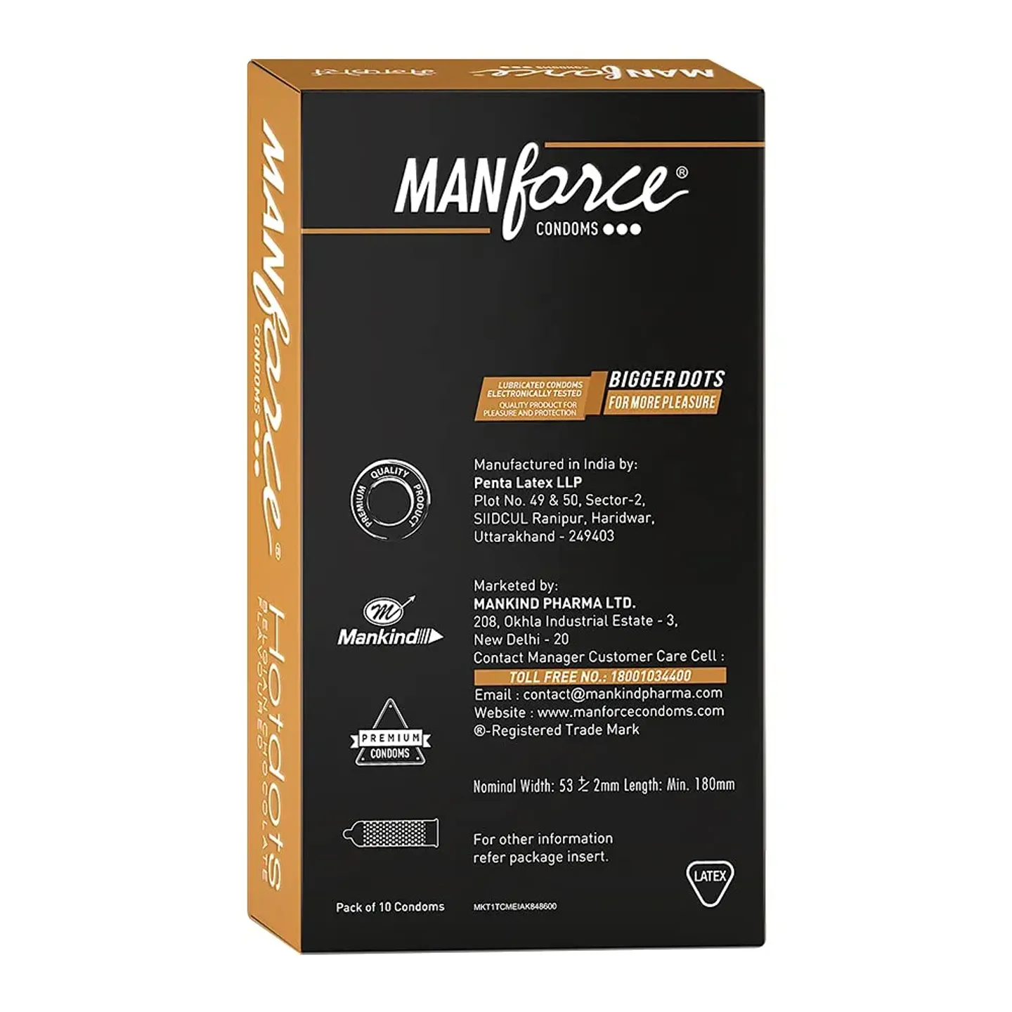 Manforce Hotdots Belgian Chocolate Flavoured Co... product image