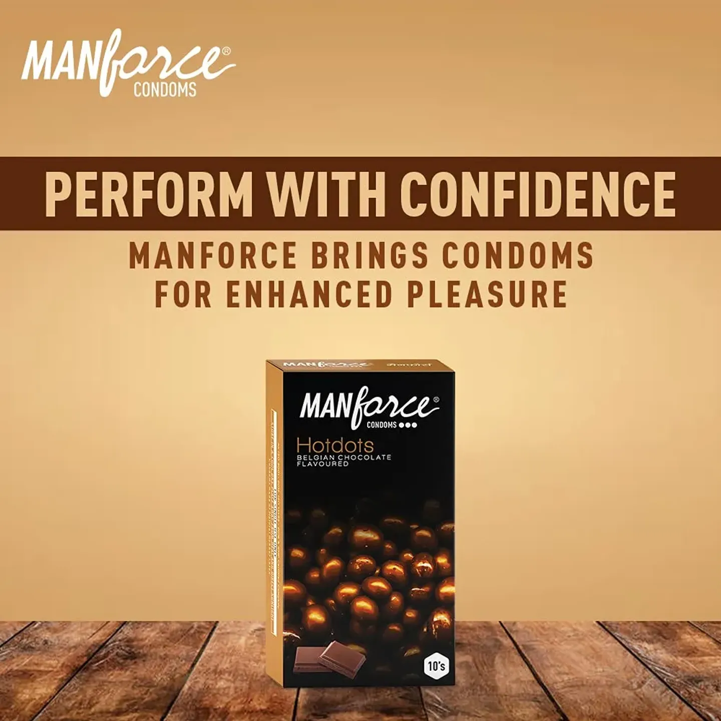 Manforce Hotdots Belgian Chocolate Flavoured Co... product image