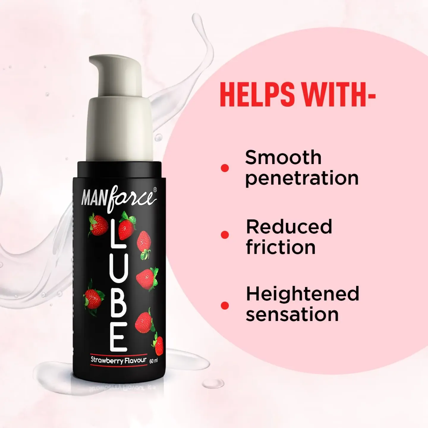 Manforce Lube Strawberry Flavour Gel 60ml product image