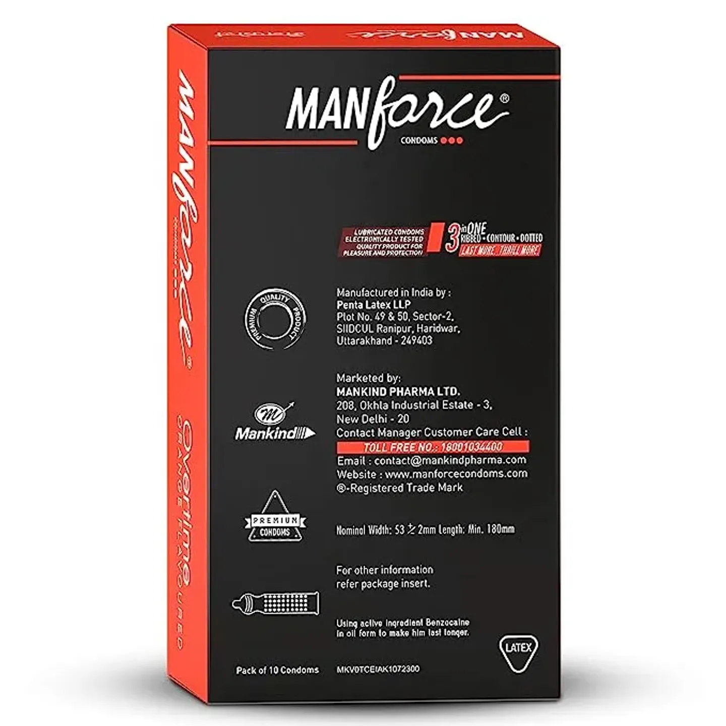 Manforce Overtime Orange Flavoured Dotted Condo... product image