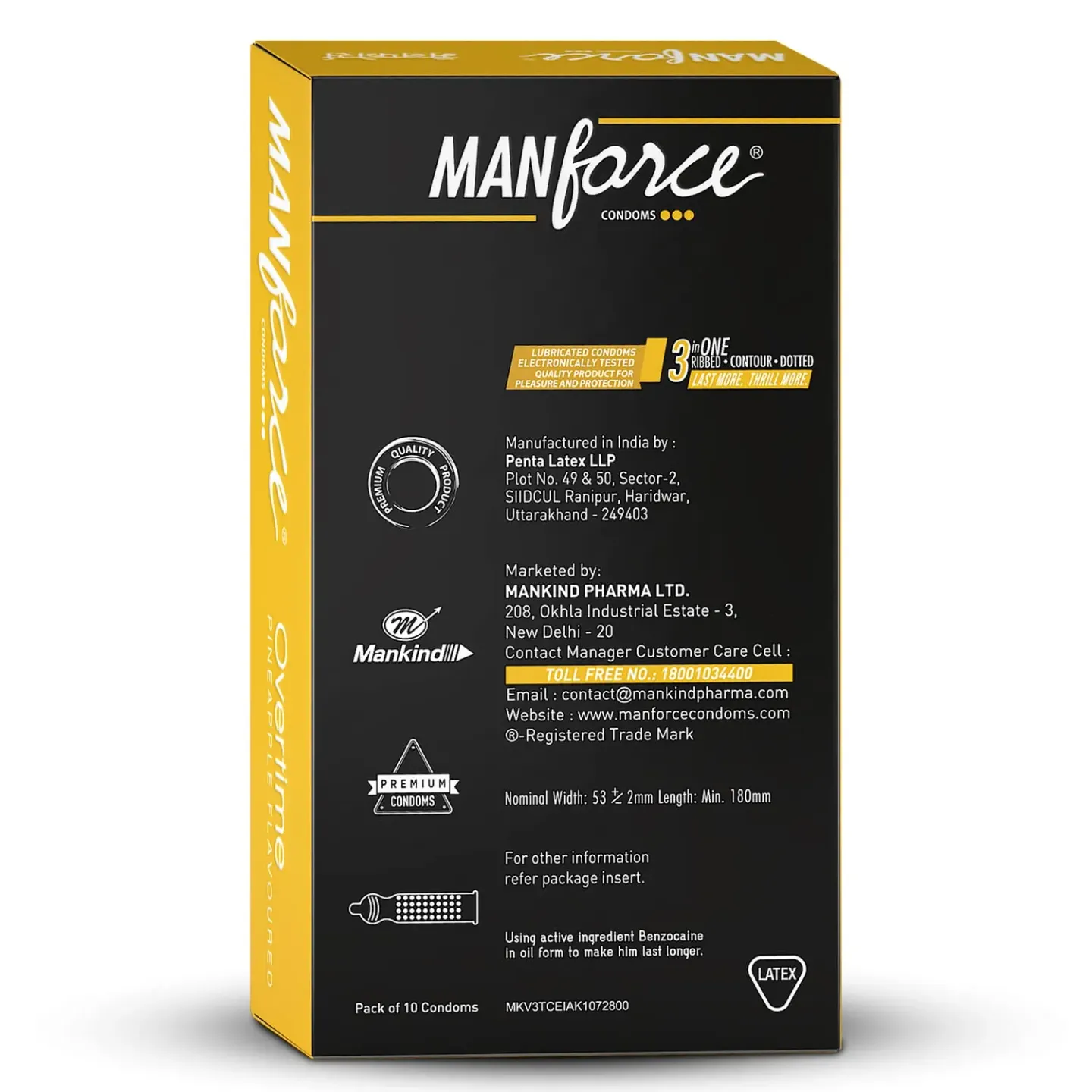 Manforce Overtime Pineapple Flavoured Dotted Co... product image