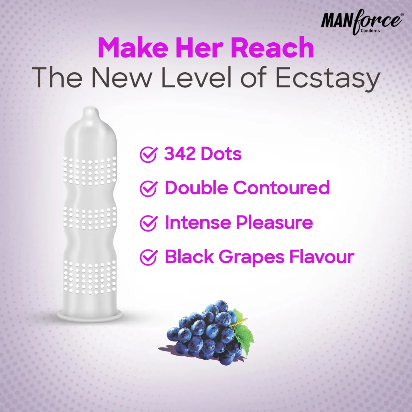 Manforce Xtasy Black Grapes Dotted Premium Cond... product image