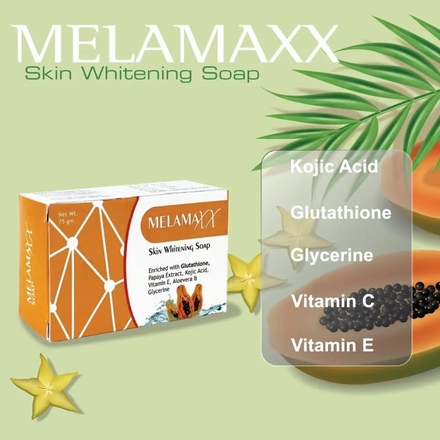 Melamaxx Papaya Skin Whitening Soap 75gm product image