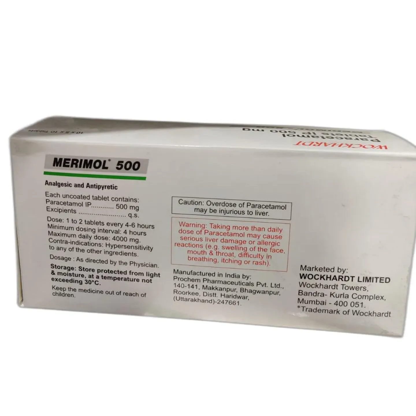 Merimol 500 Mg Tablet product image
