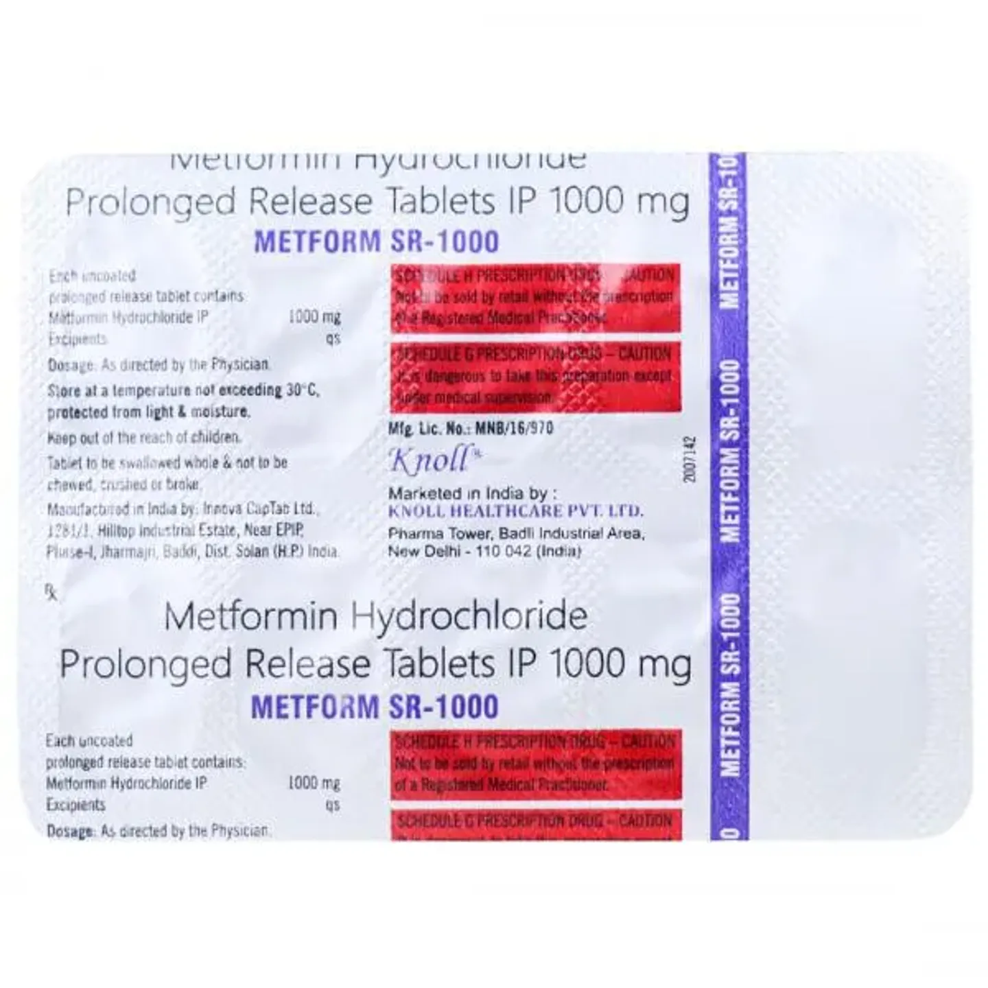 Metform 1000mg Tablet Sr product image