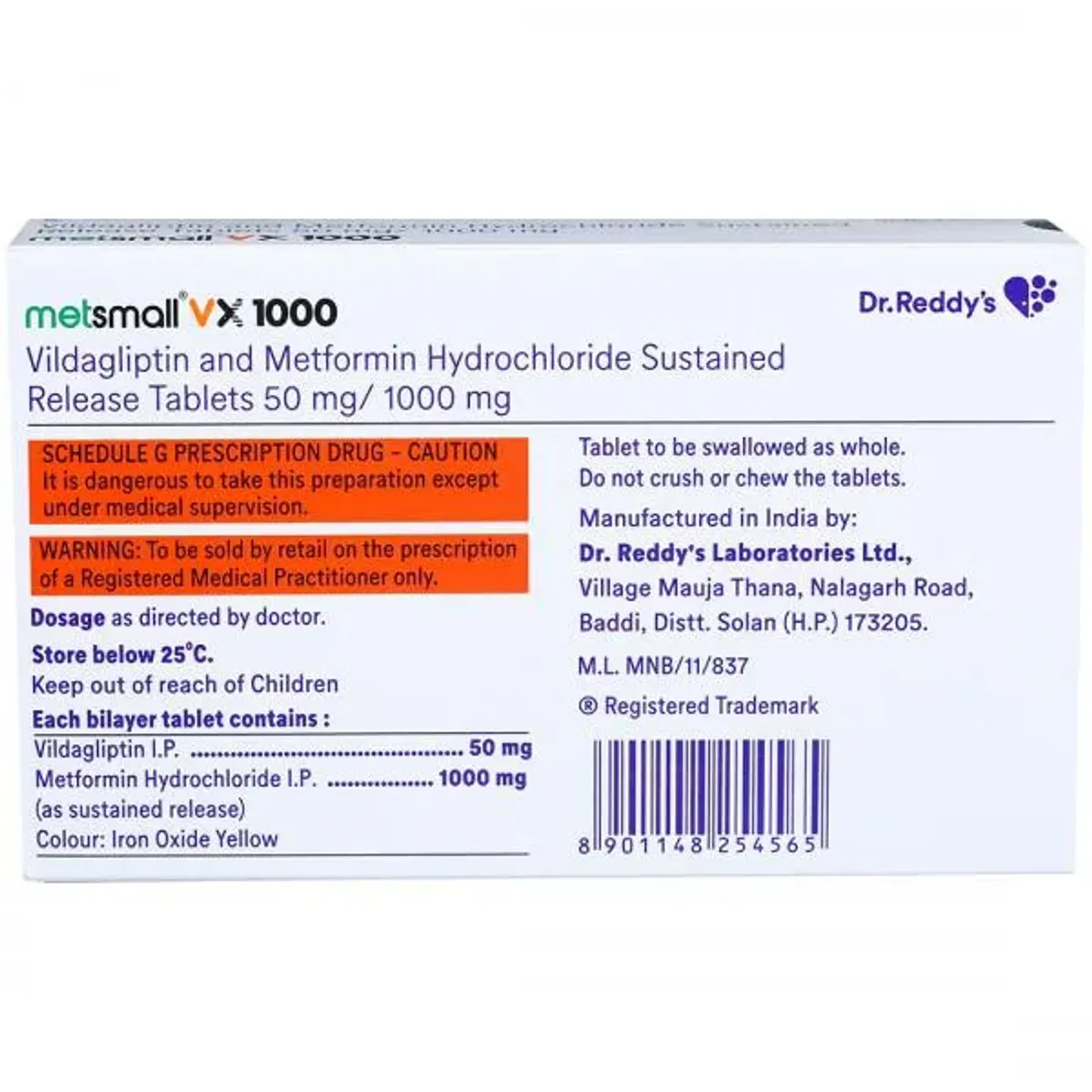 Metsmall Vx 1000 Tablet product image