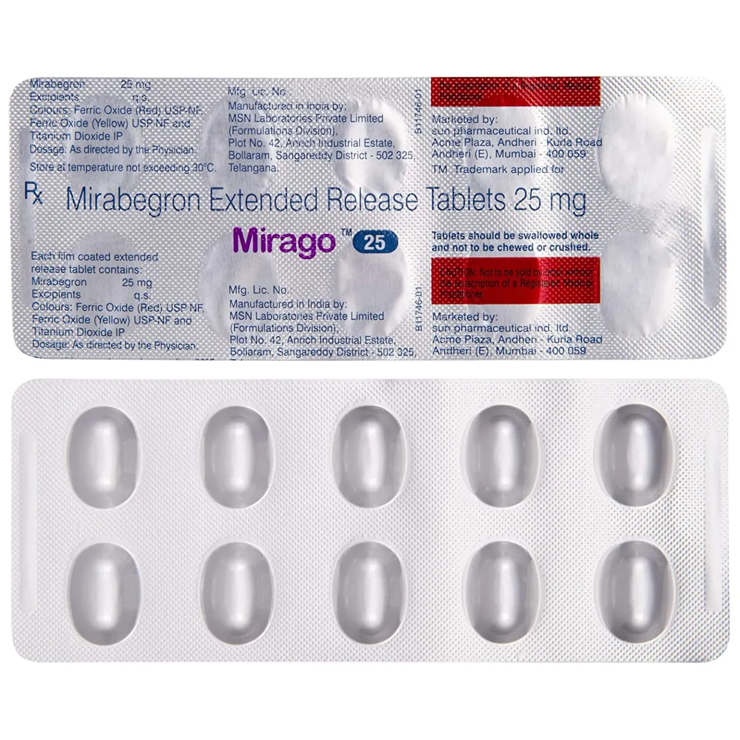 Mirago 25 Tablet product image