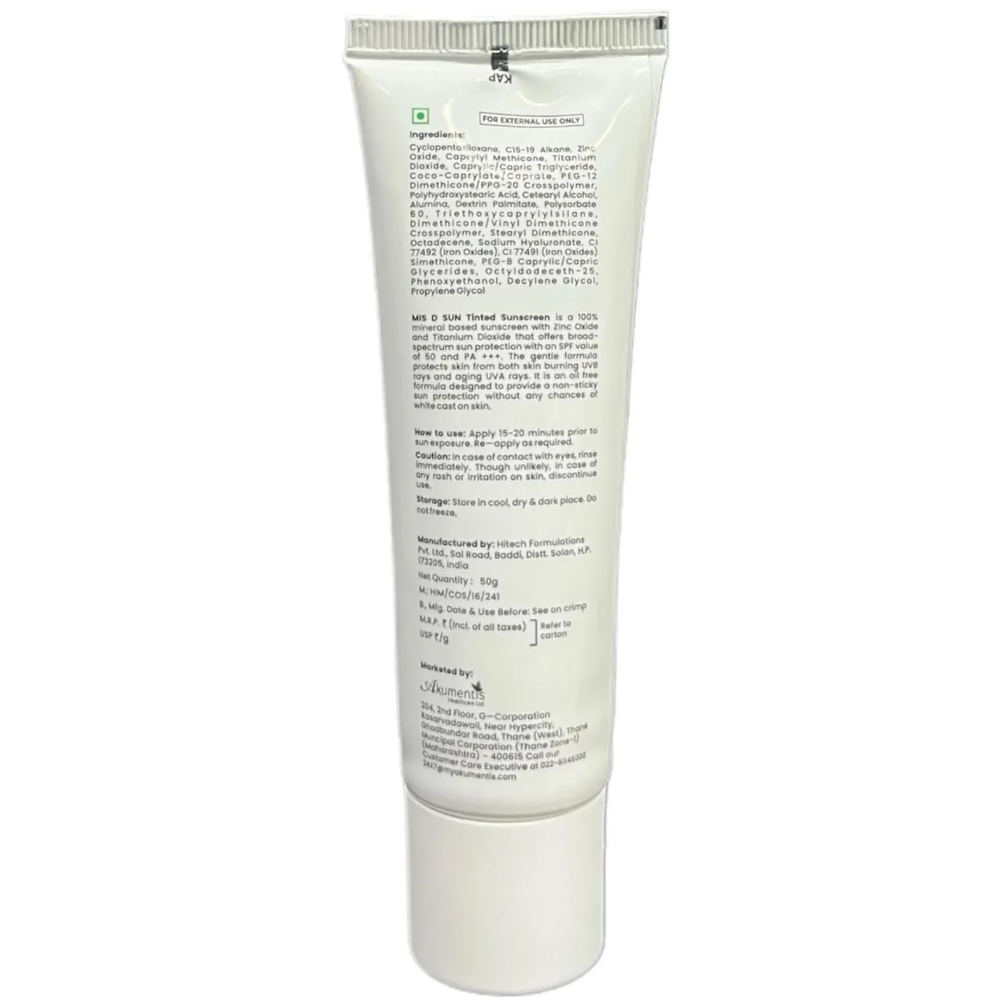 Mis D Sun Tinted Sunscreen 50gm product image