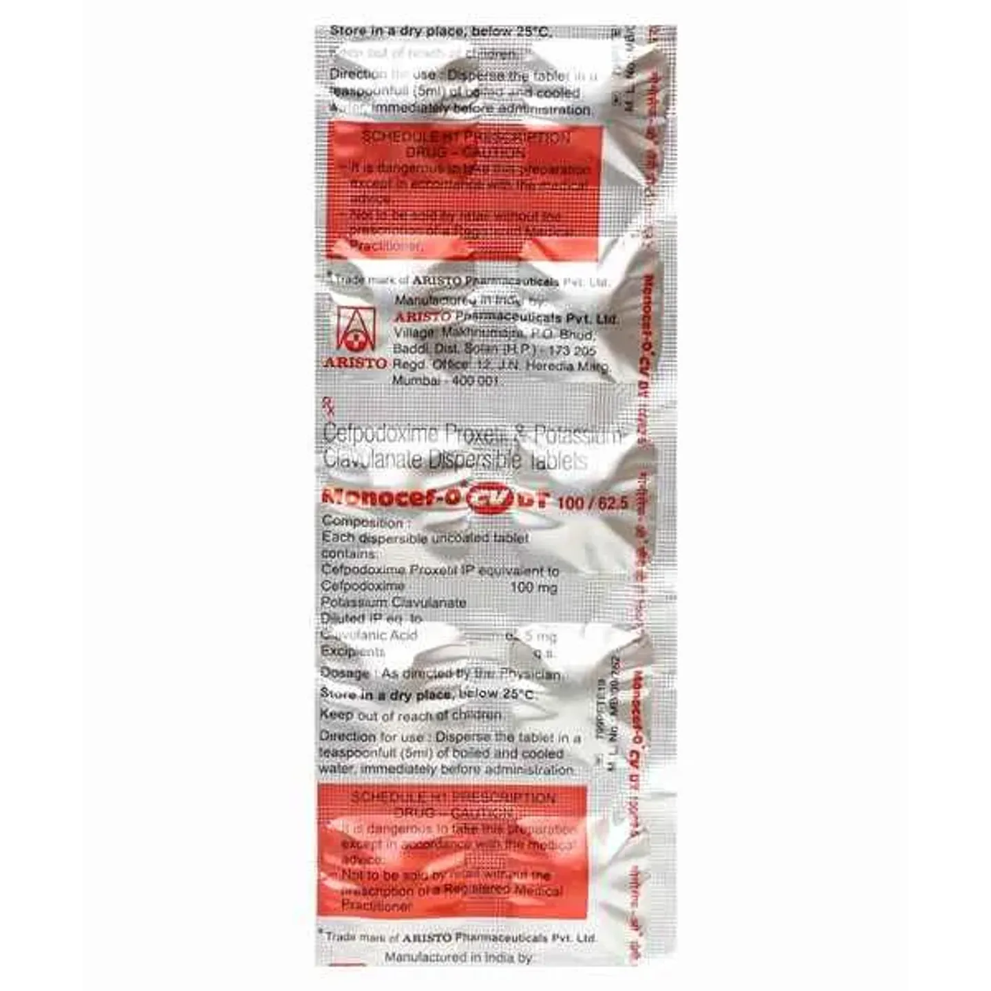 Monocef O Cv 100 Dt Tablet product image