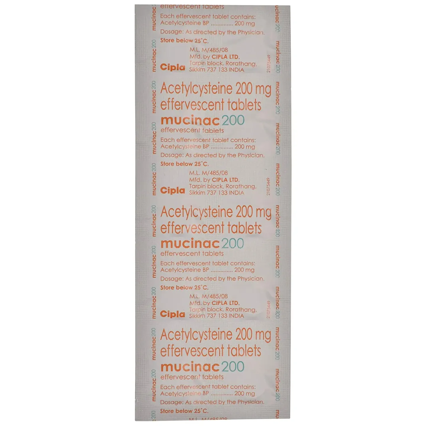 Mucinac 200 Tablet product image