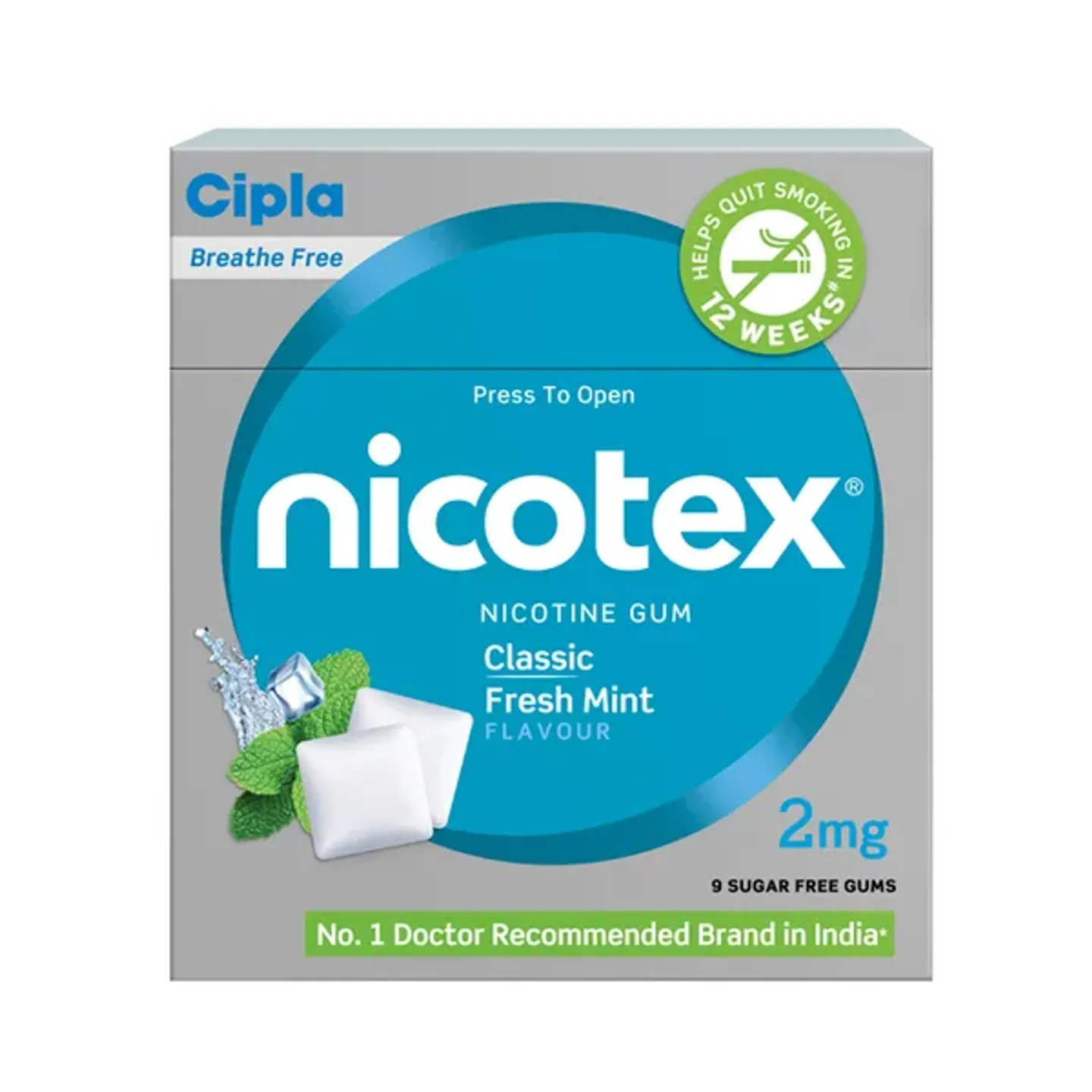 Nicotex Fresh Mint Nicotine Gums 2 Mg product image