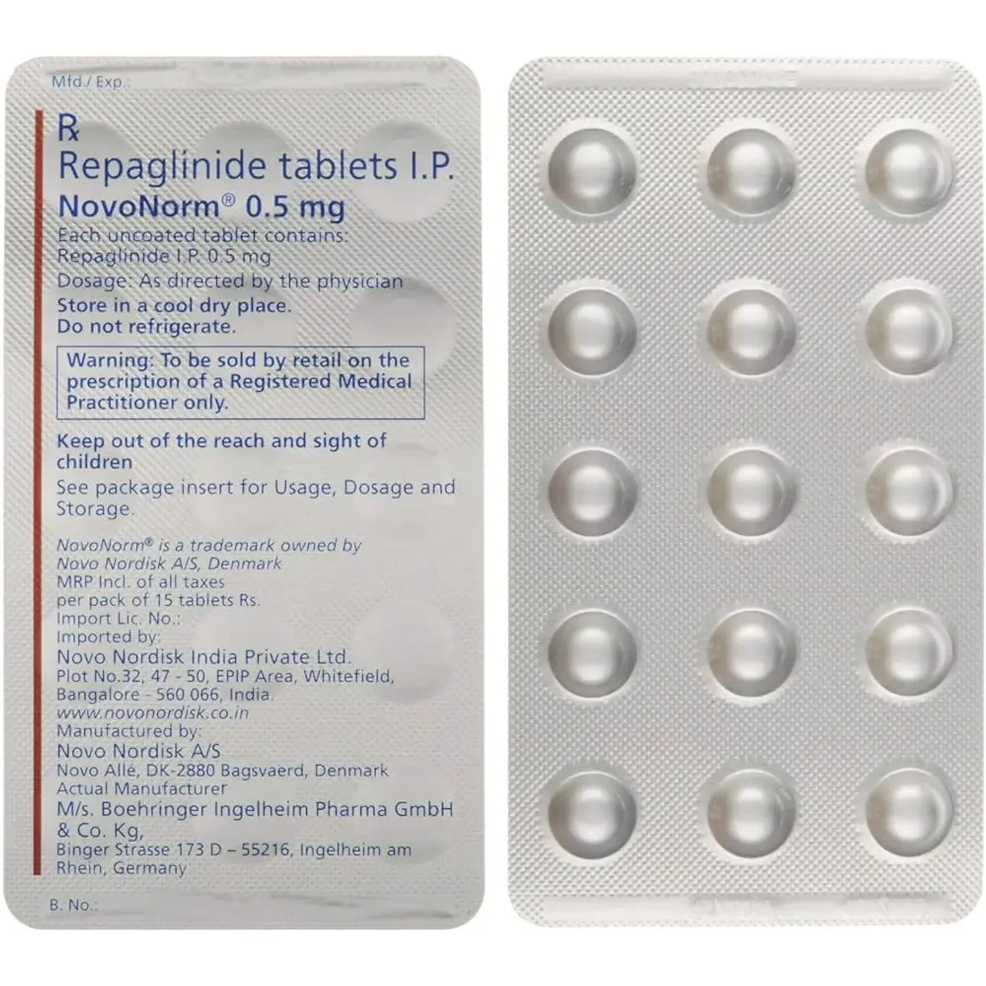 Novonorm 0.5mg Tablet product image