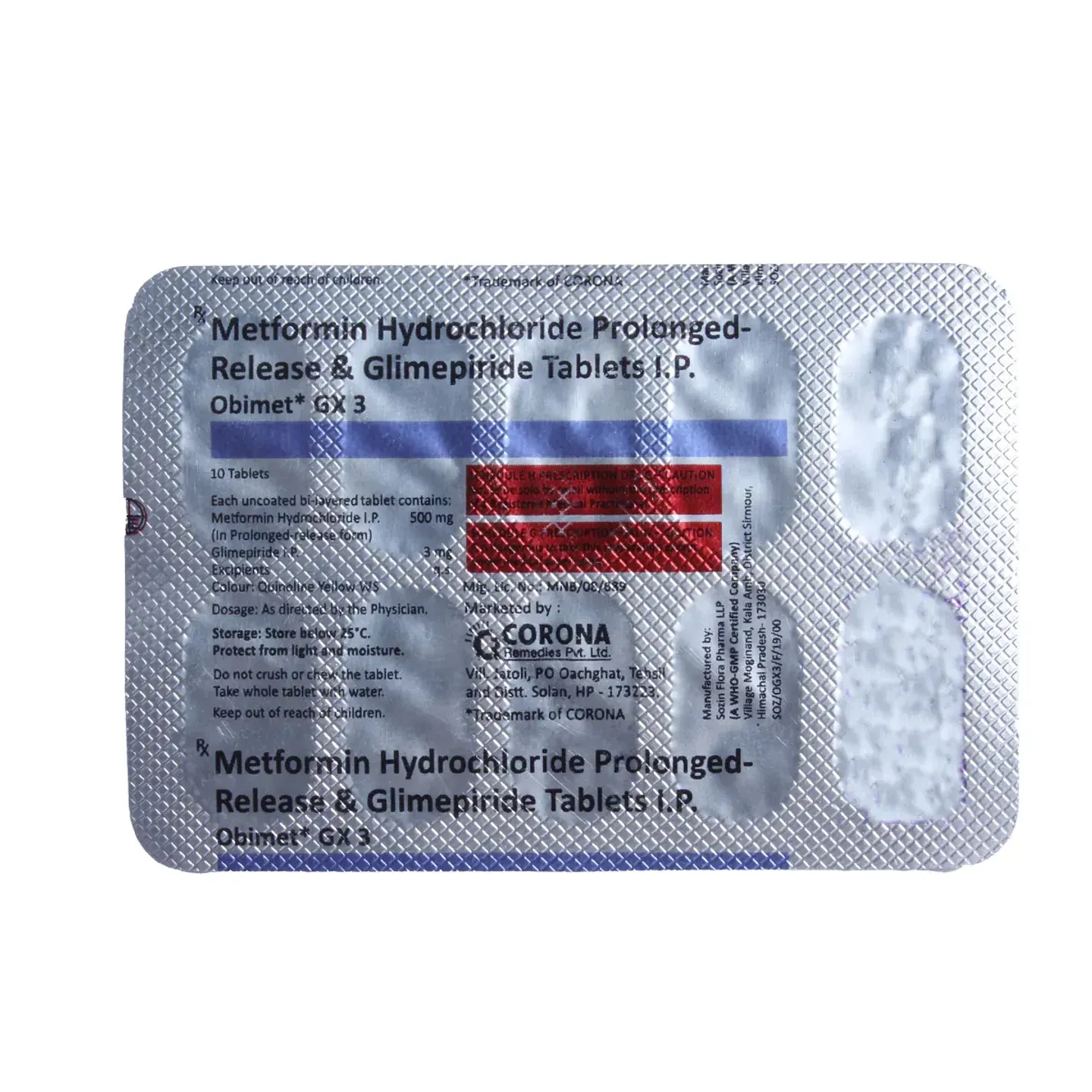 Obimet Gx 3 Tablet product image