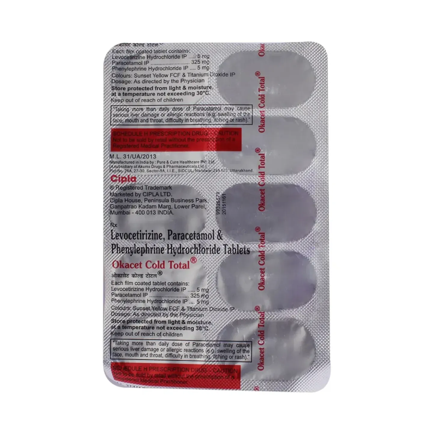 Okacet Cold Total Tablet product image