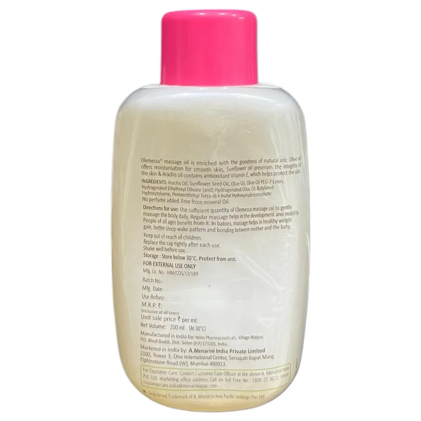 Olemessa Massage Oil 200ml product image