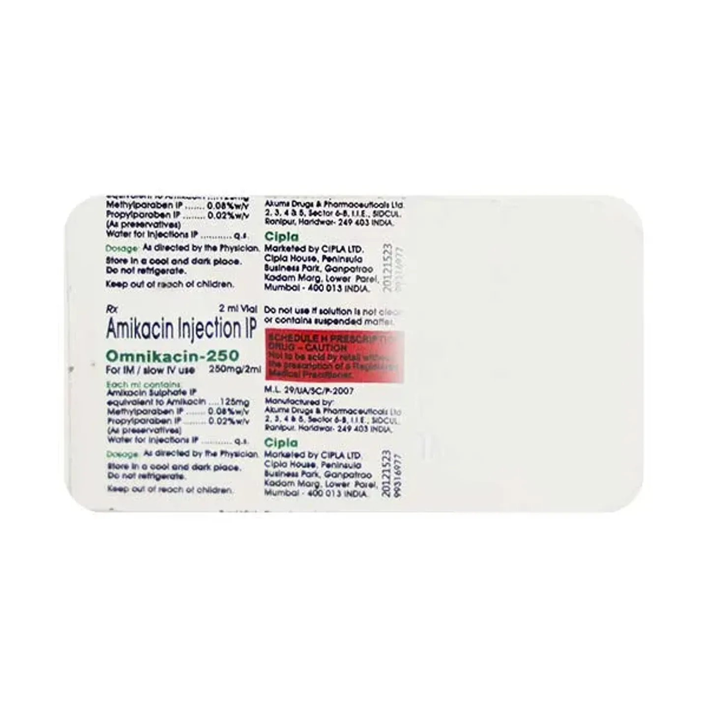 Omnikacin 250 Injection product image