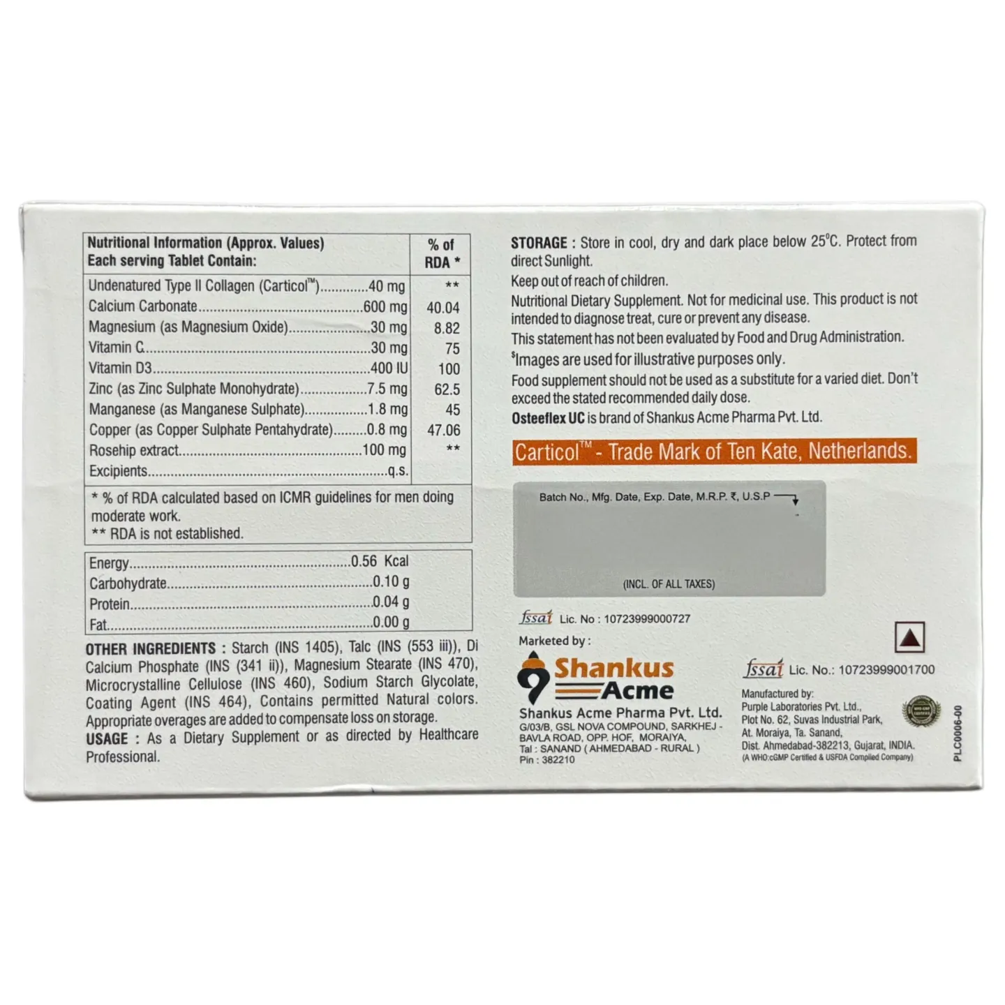 Osteeflex Uc Tablet product image