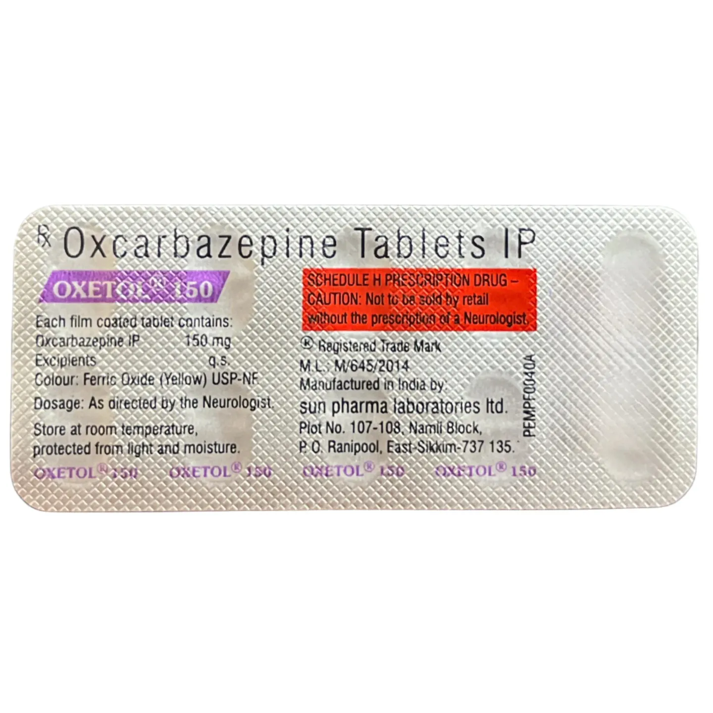Oxetol 150 Tablet product image
