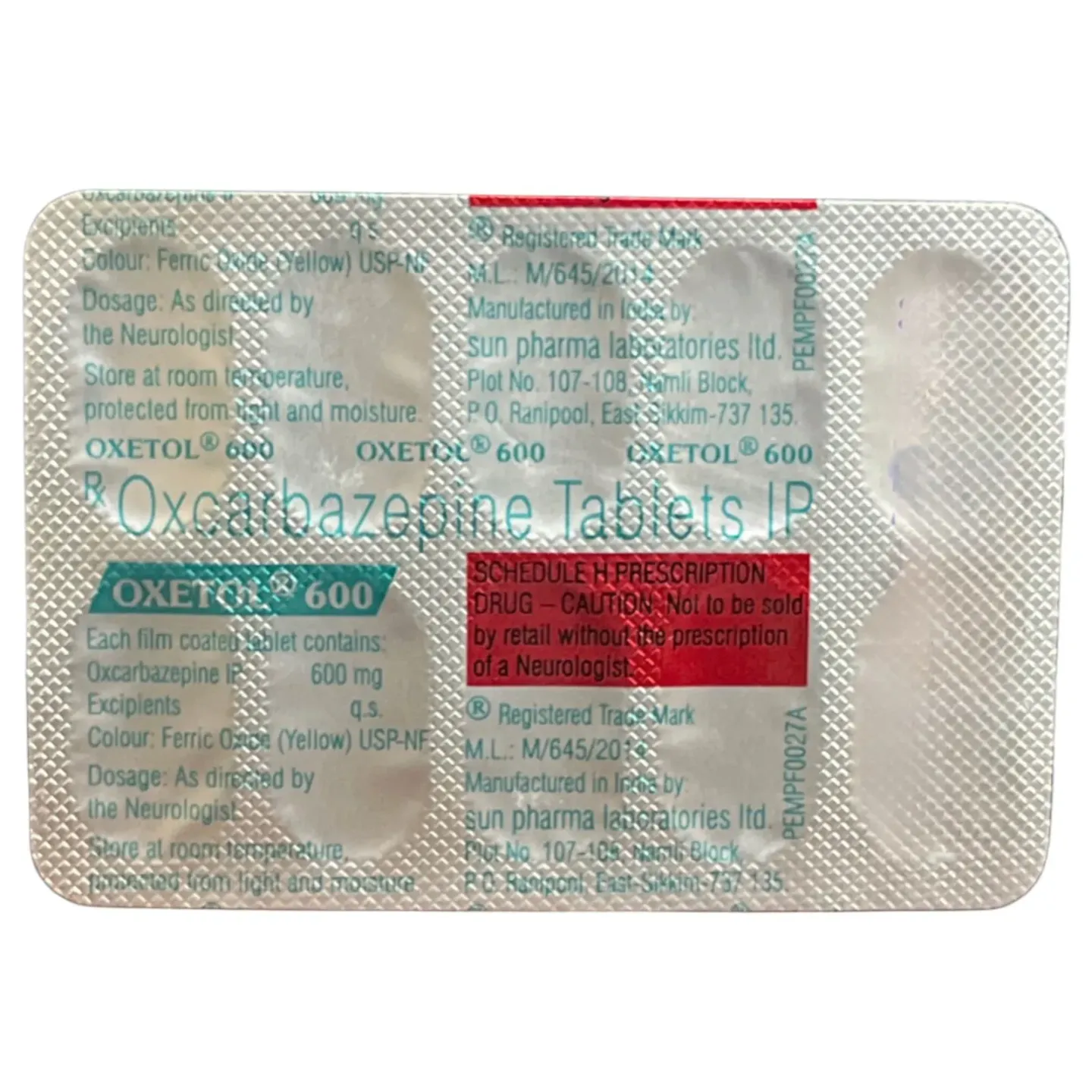 Oxetol 600 Tablet product image