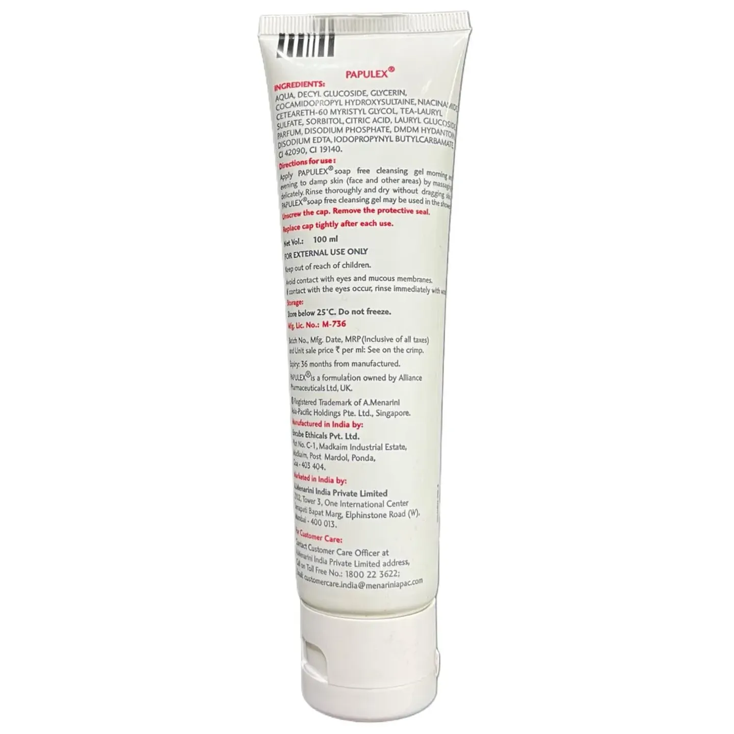 Papulex Soap Free Cleansing Gel 100ml product image
