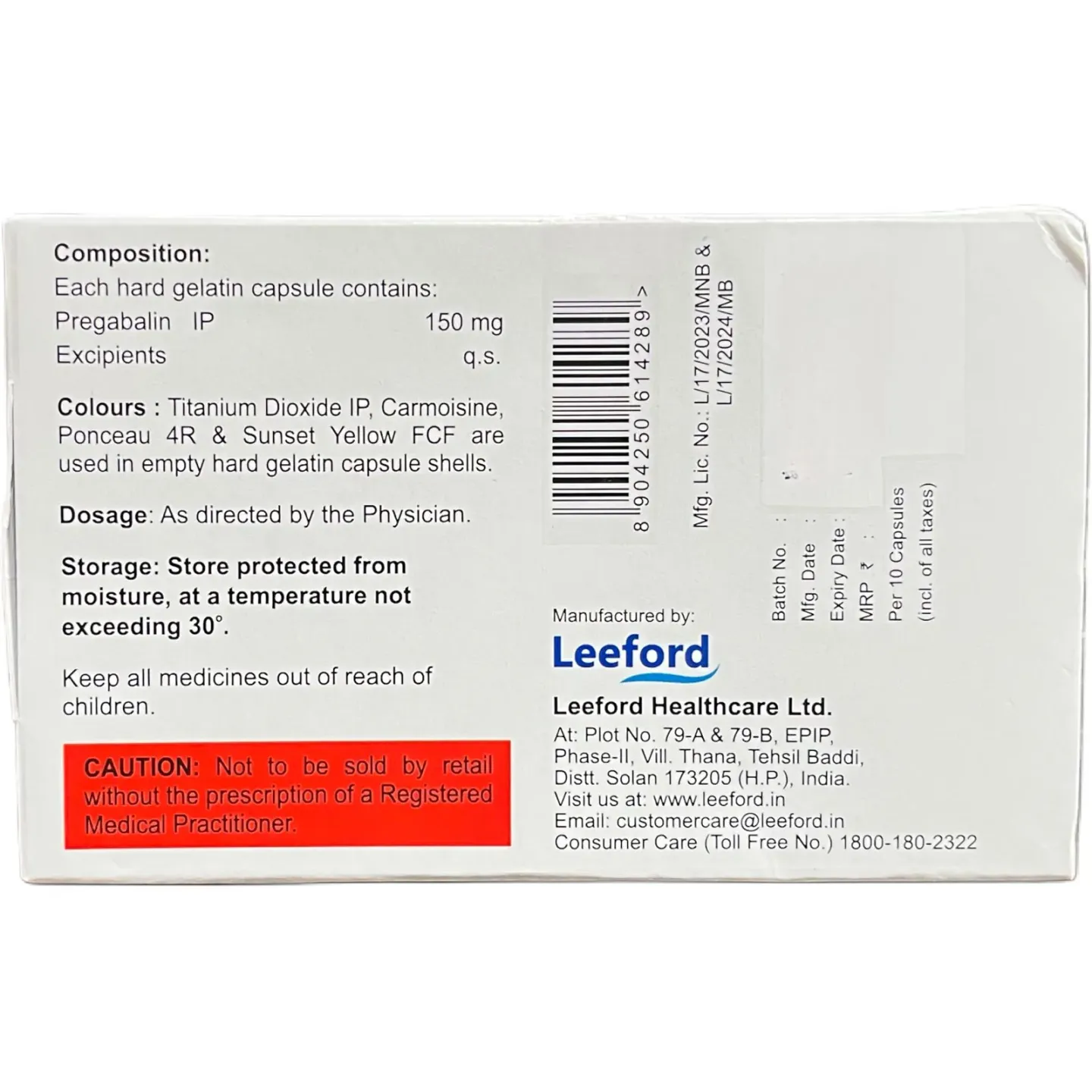 Pegabanyl 150 Capsule product image