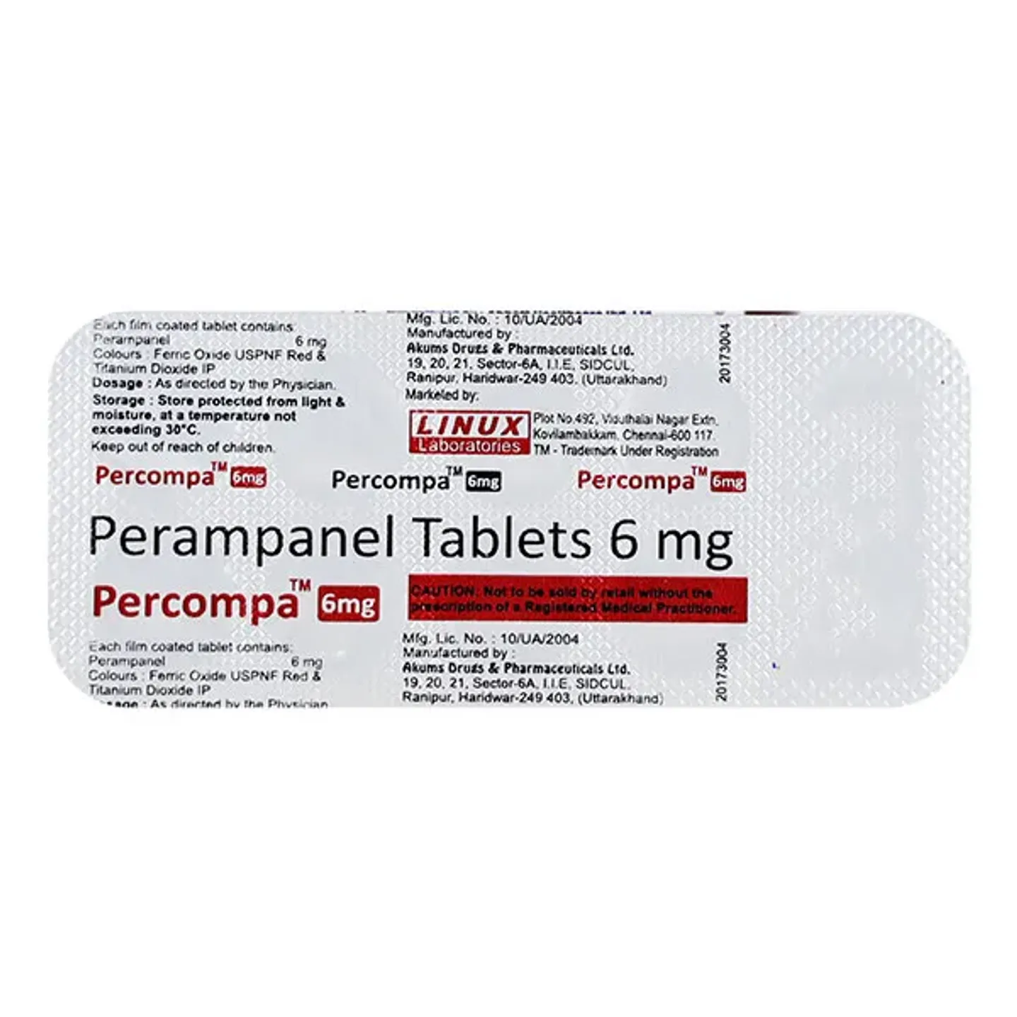 Percompa 6mg Tablet product image
