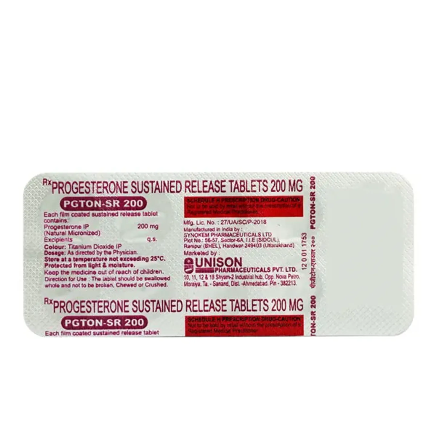 Pgton Sr 200 Tablet product image