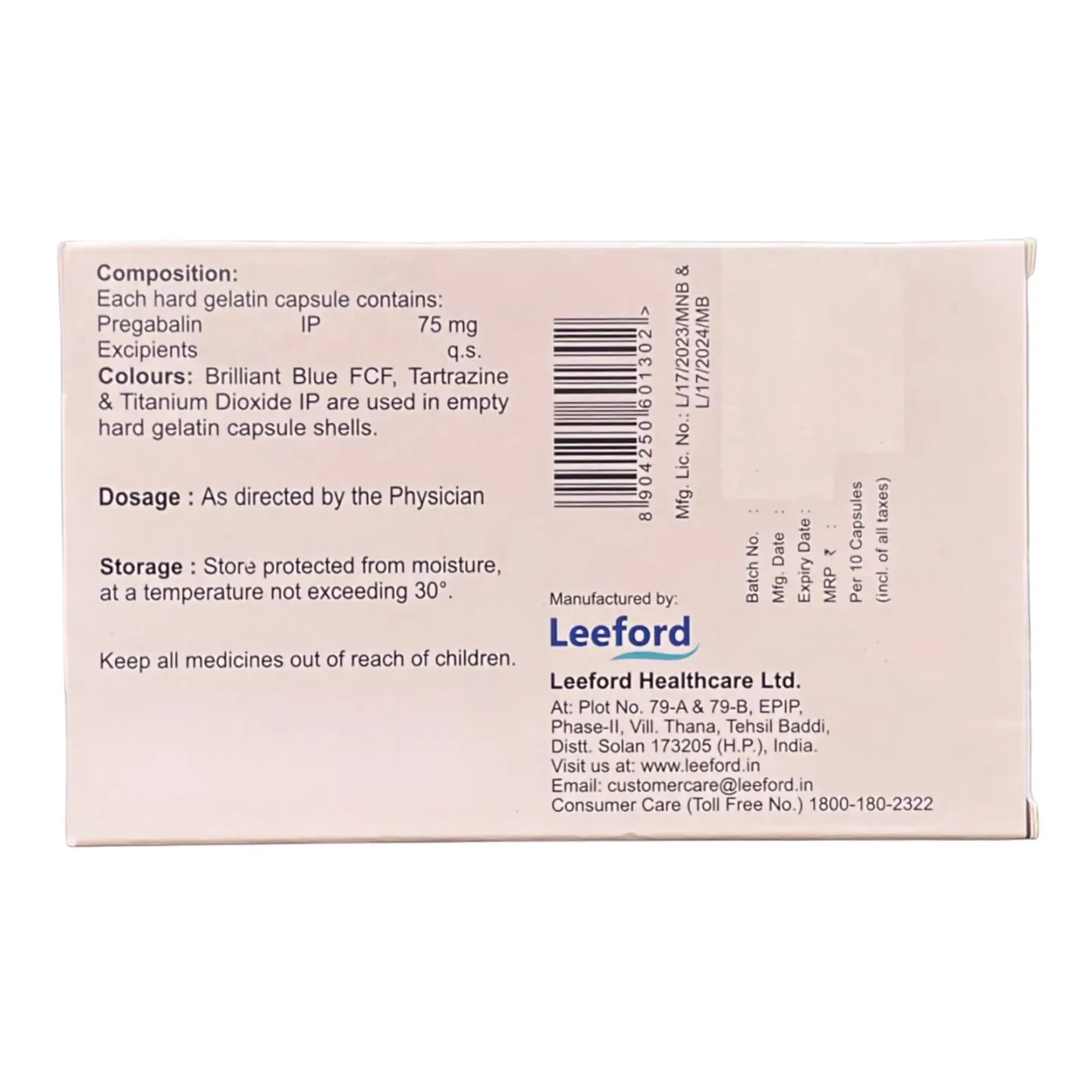 Pregabanyl 75 Capsule product image