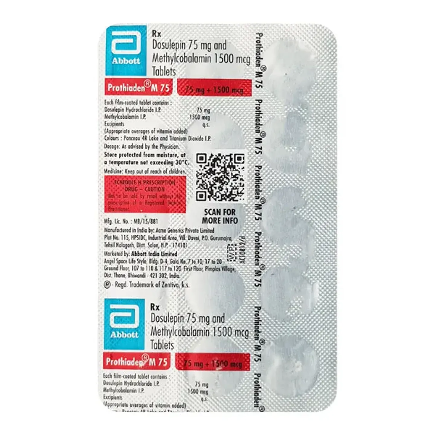 Prothiaden M 75 Tab product image