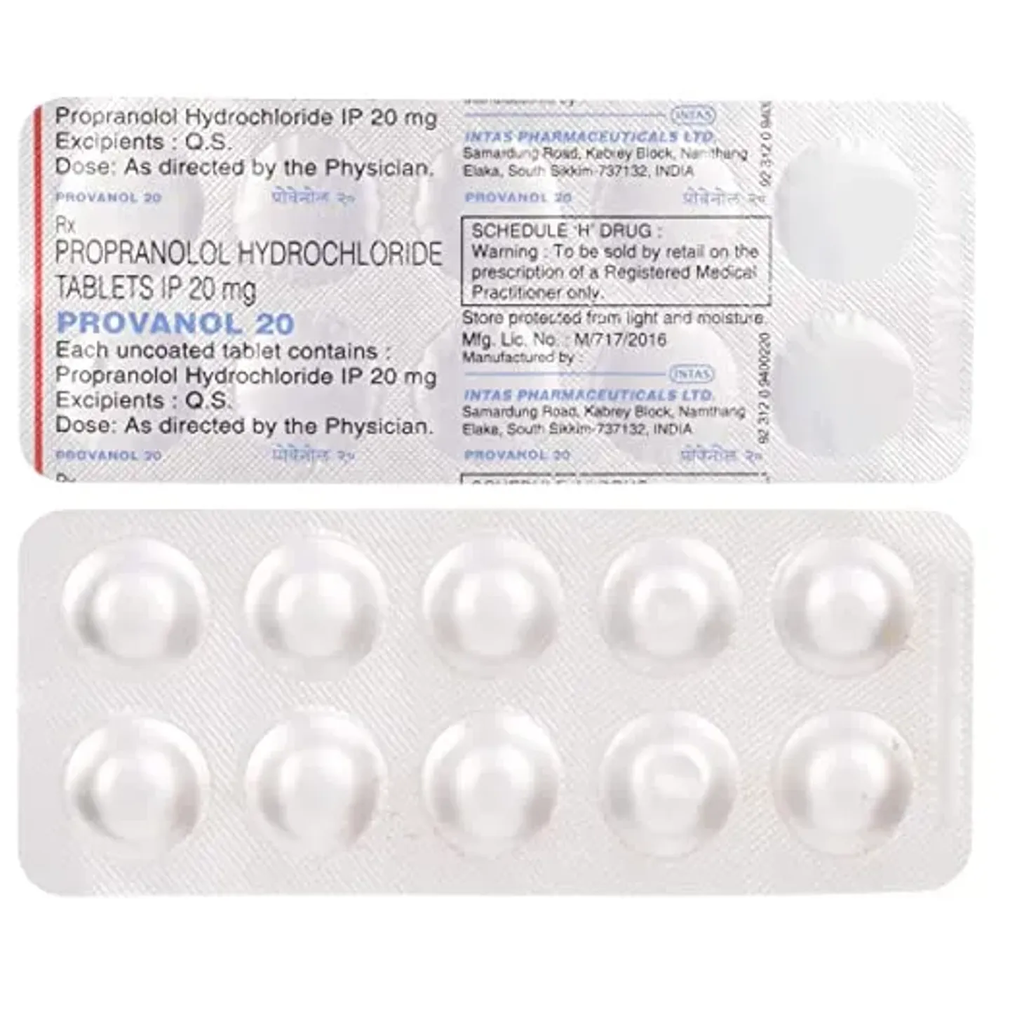 Provanol 20 Tablet product image