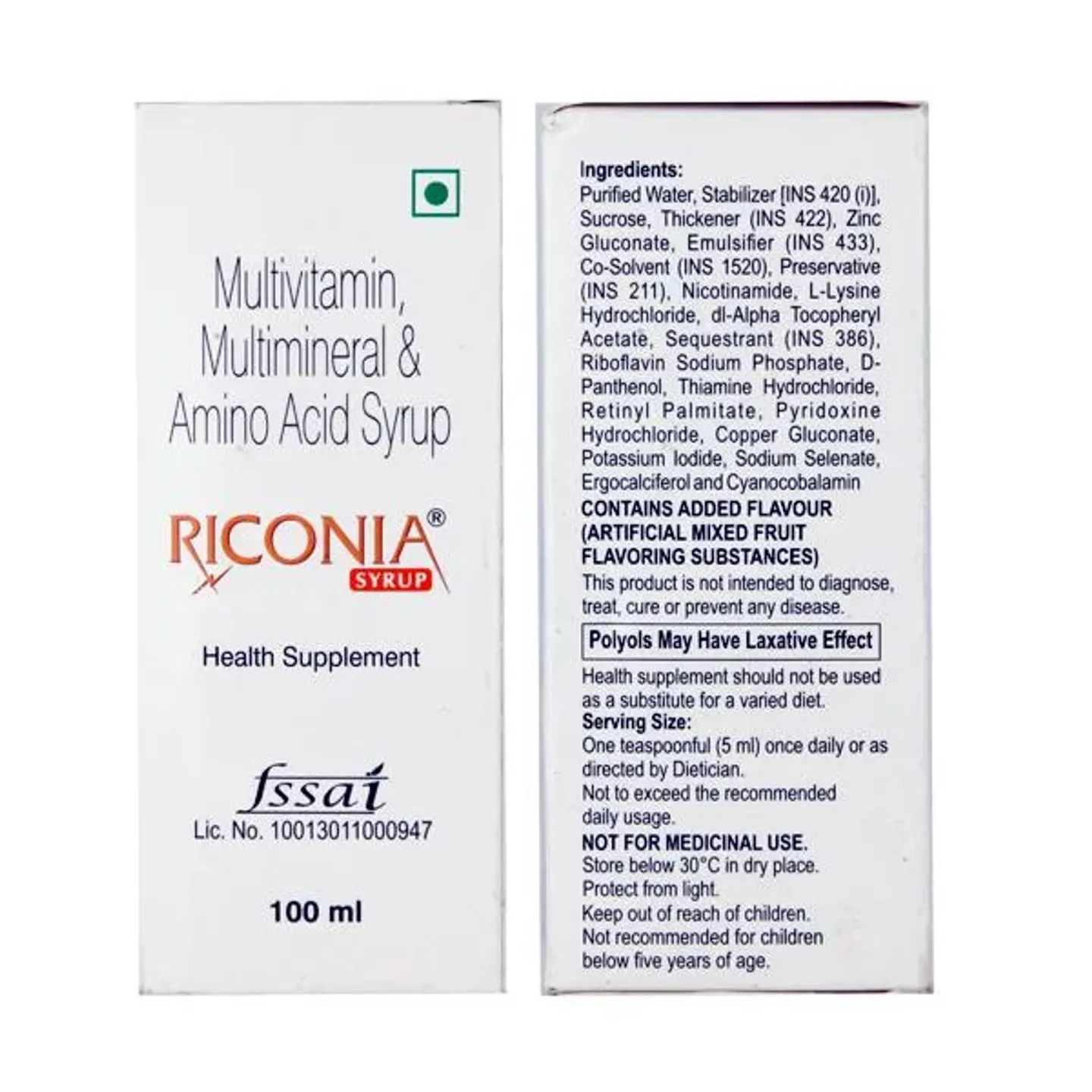Riconia Syrup 100ml product image