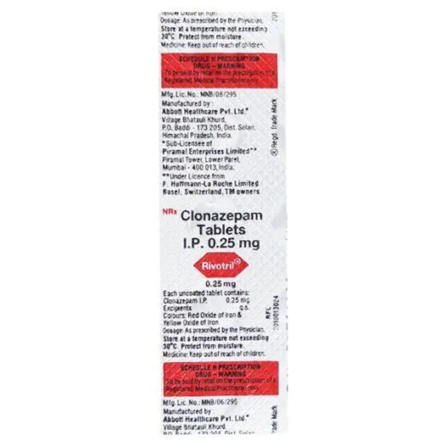 Rivotril 0.25 Tab product image