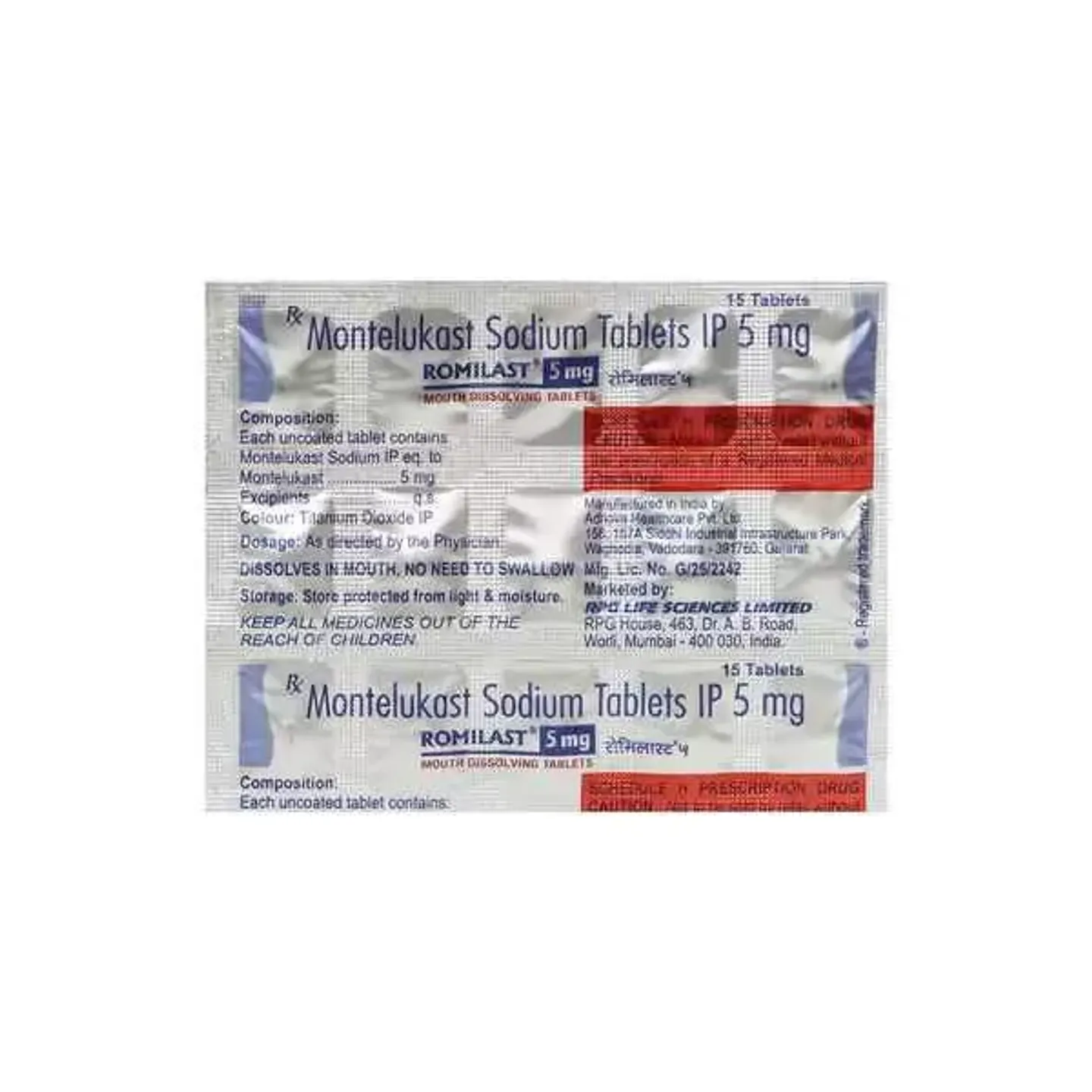 Romilast 5 Tablet product image