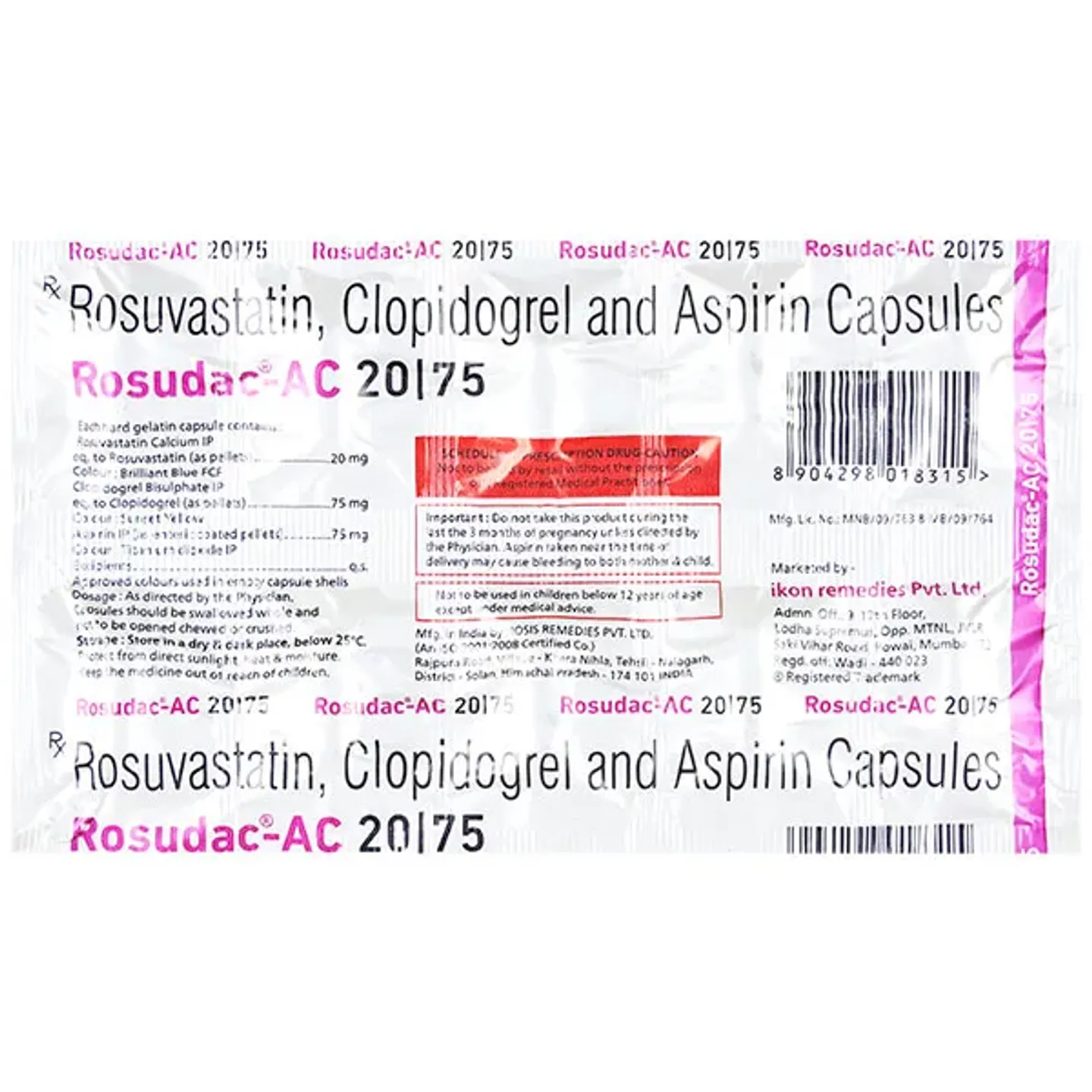 Rosudac Ac 20/75 Capsule product image