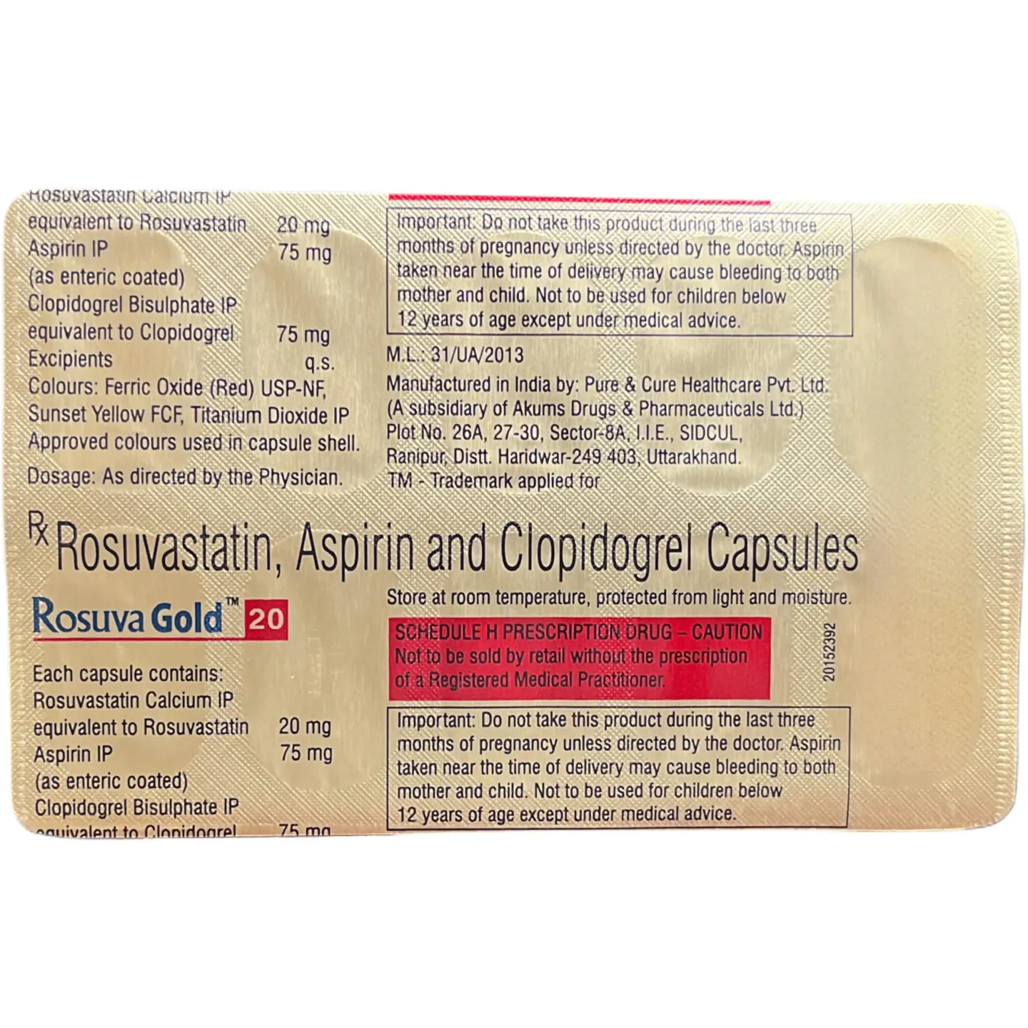 Rosuva Gold 20 Capsule product image