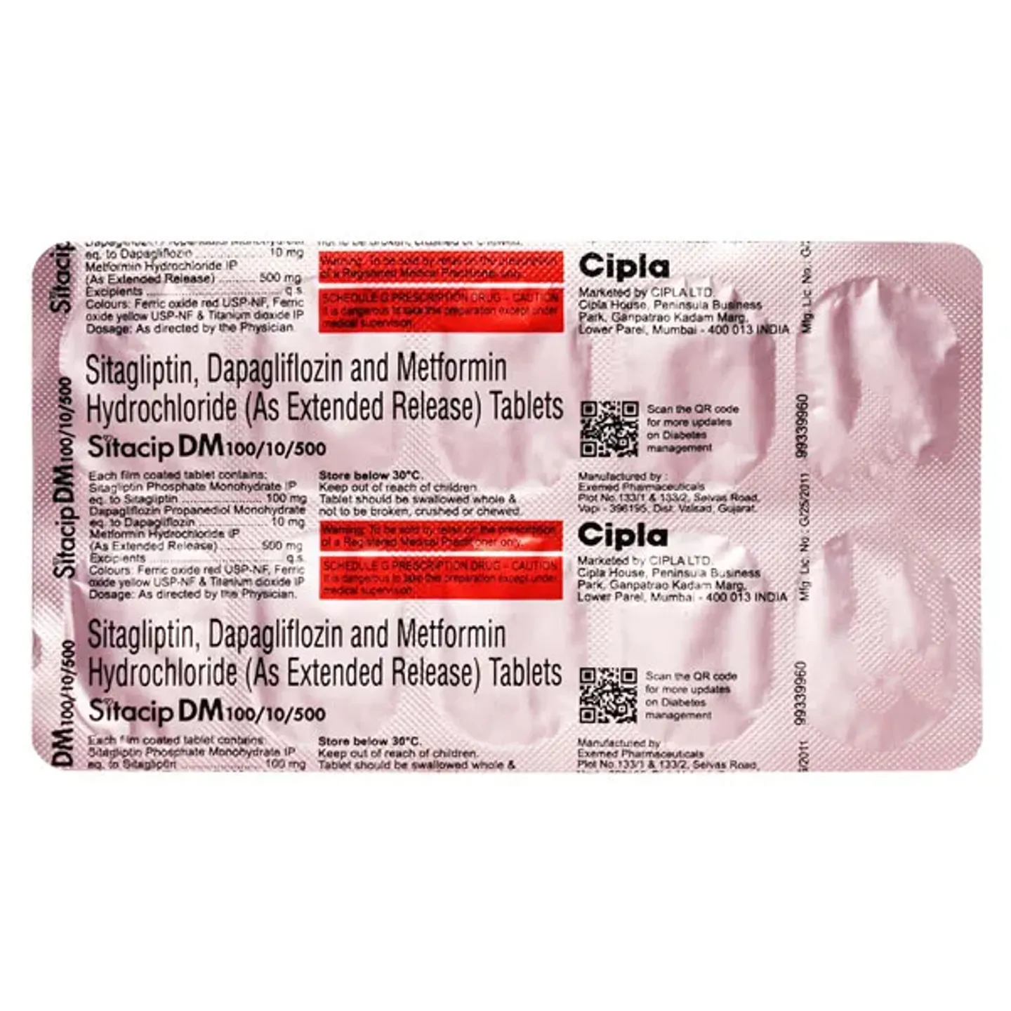 Sitacip Dm 100/10/500 Tablet product image