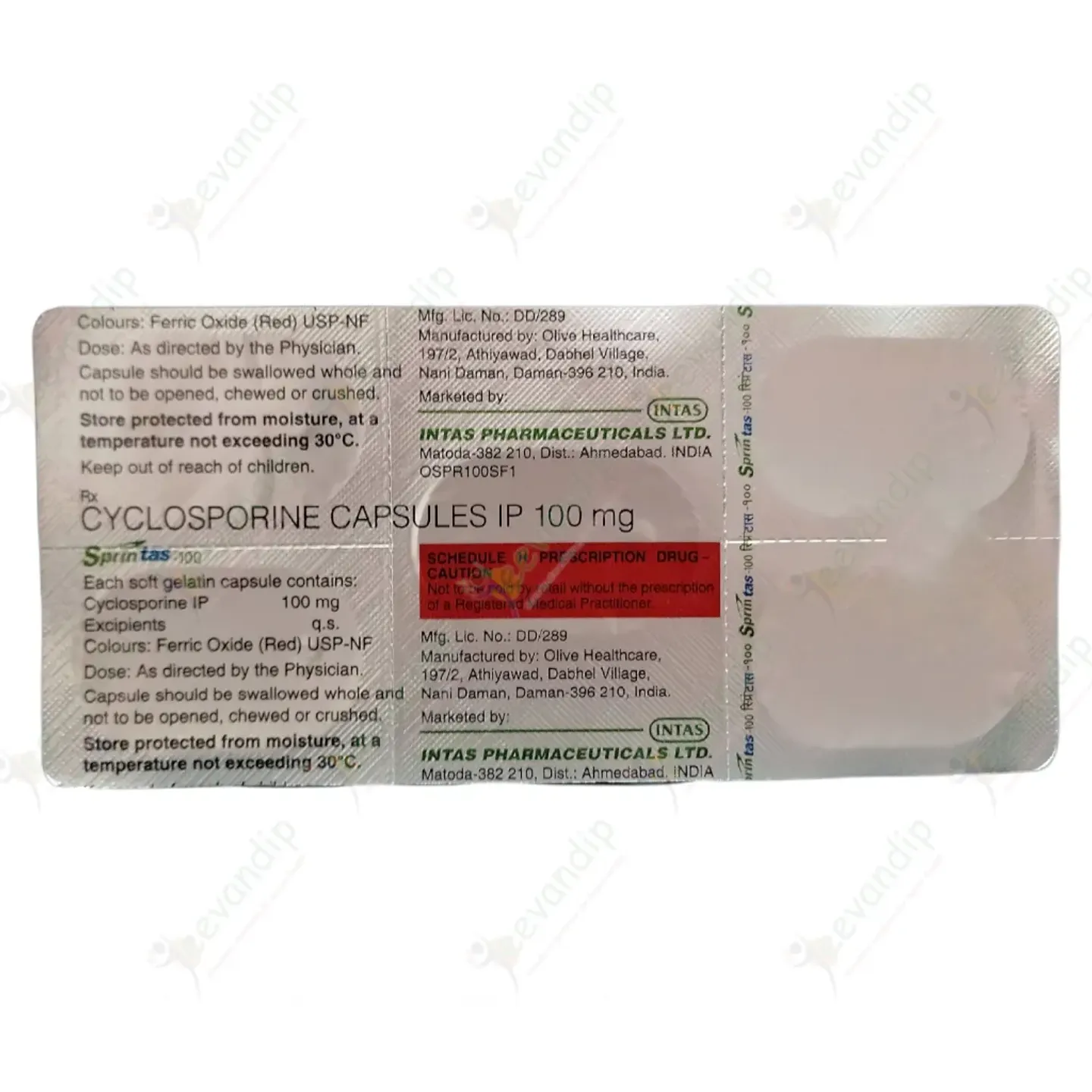 Sprintas 100mg Capsule product image