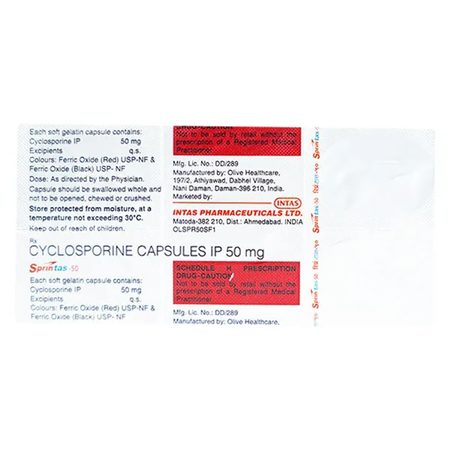 Sprintas 50mg Capsule product image