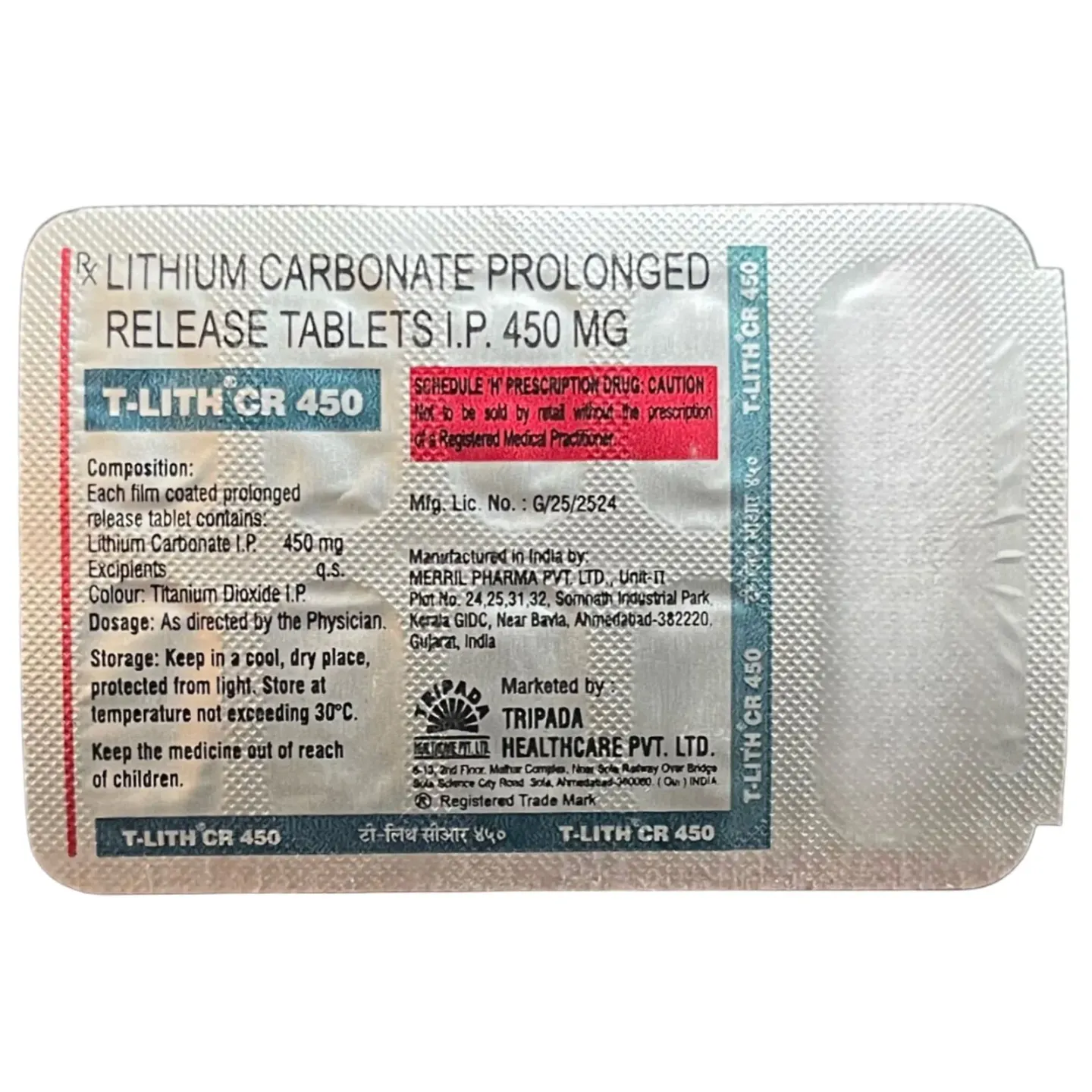 T Lith Cr 450 Tablet product image