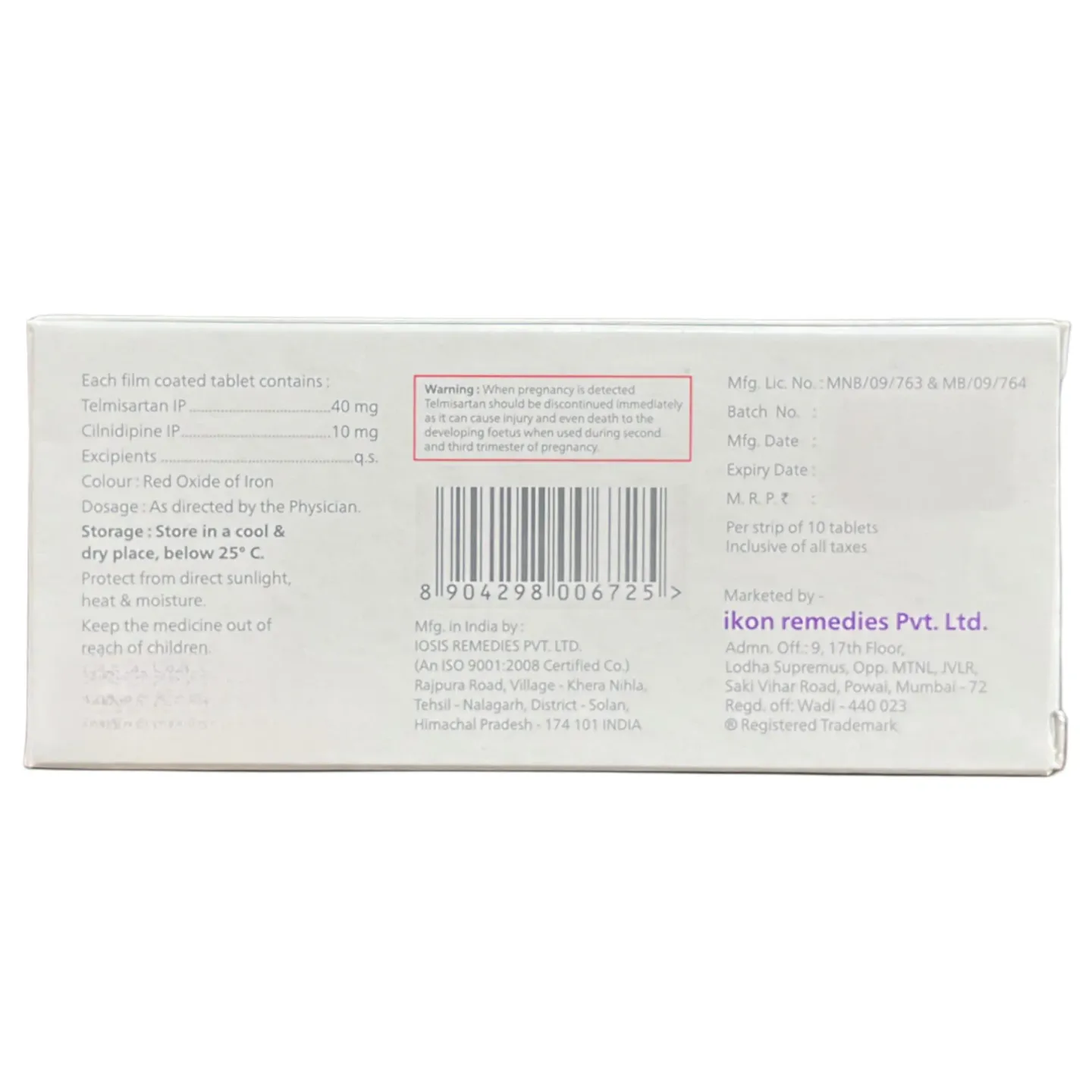 Telmimac Cl 40 Tablet product image